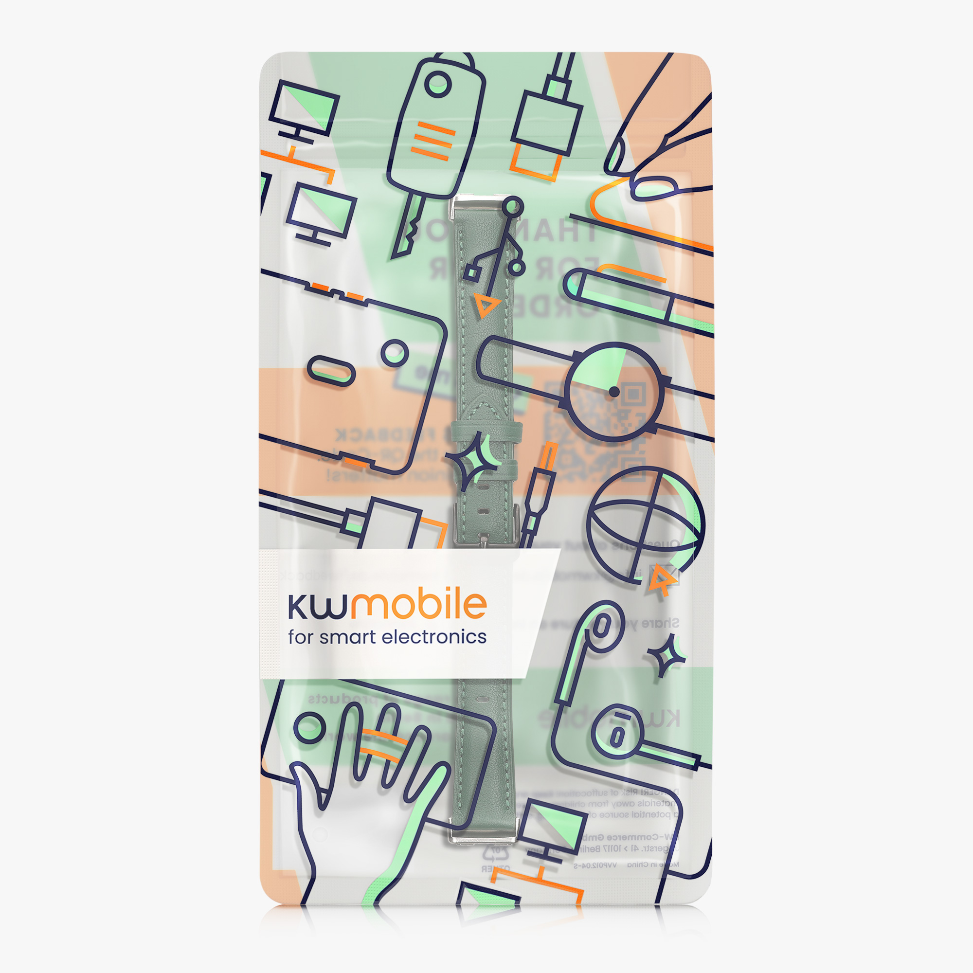 Kožený řemínek na chytré hodinky Huawei Band 10 / 9 / 8 tmavě zelené