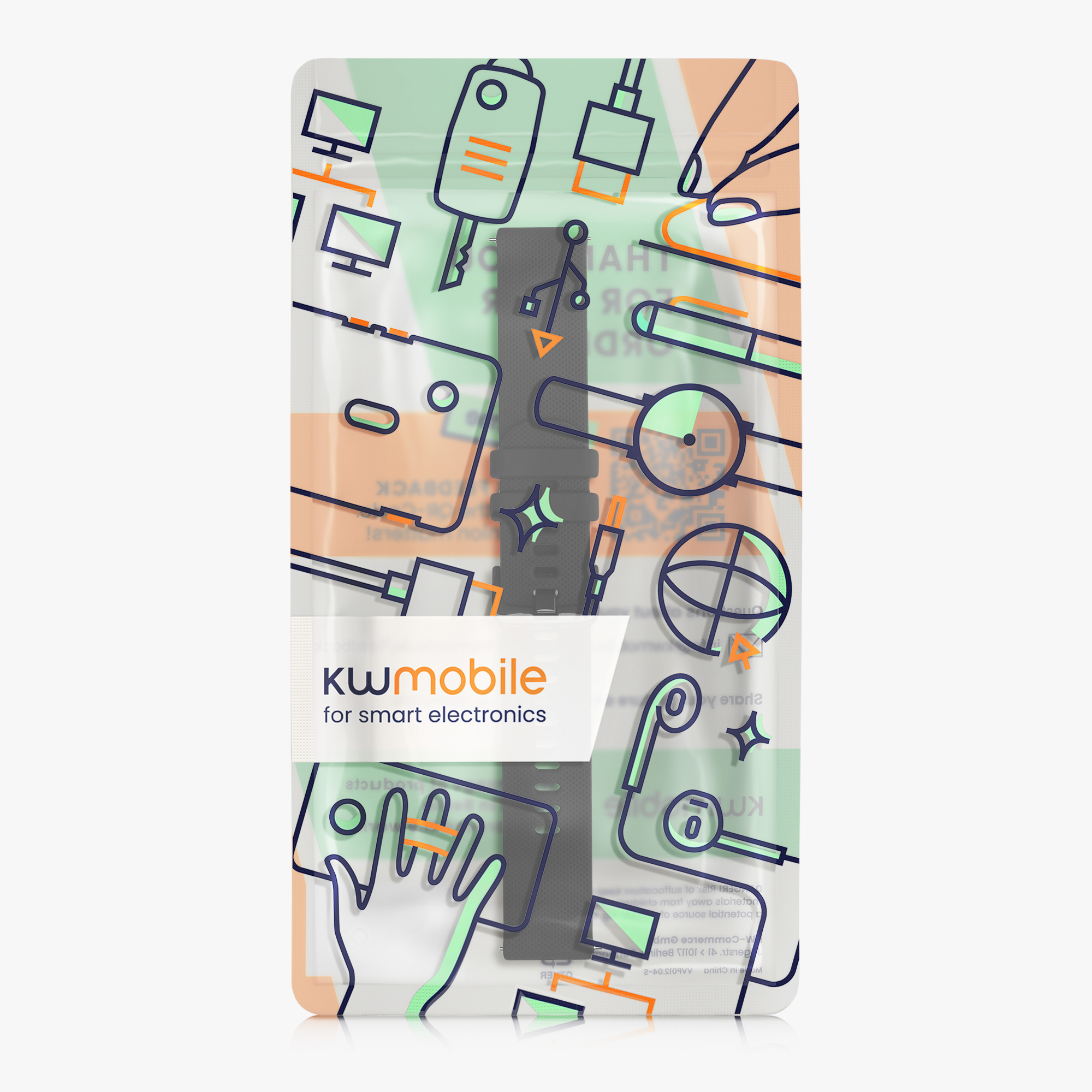 Řemínek 20mm Amazfit Active 2/2 Square/Active Edge/Bip 3/GTS... 20mm kwmobile TPU černý