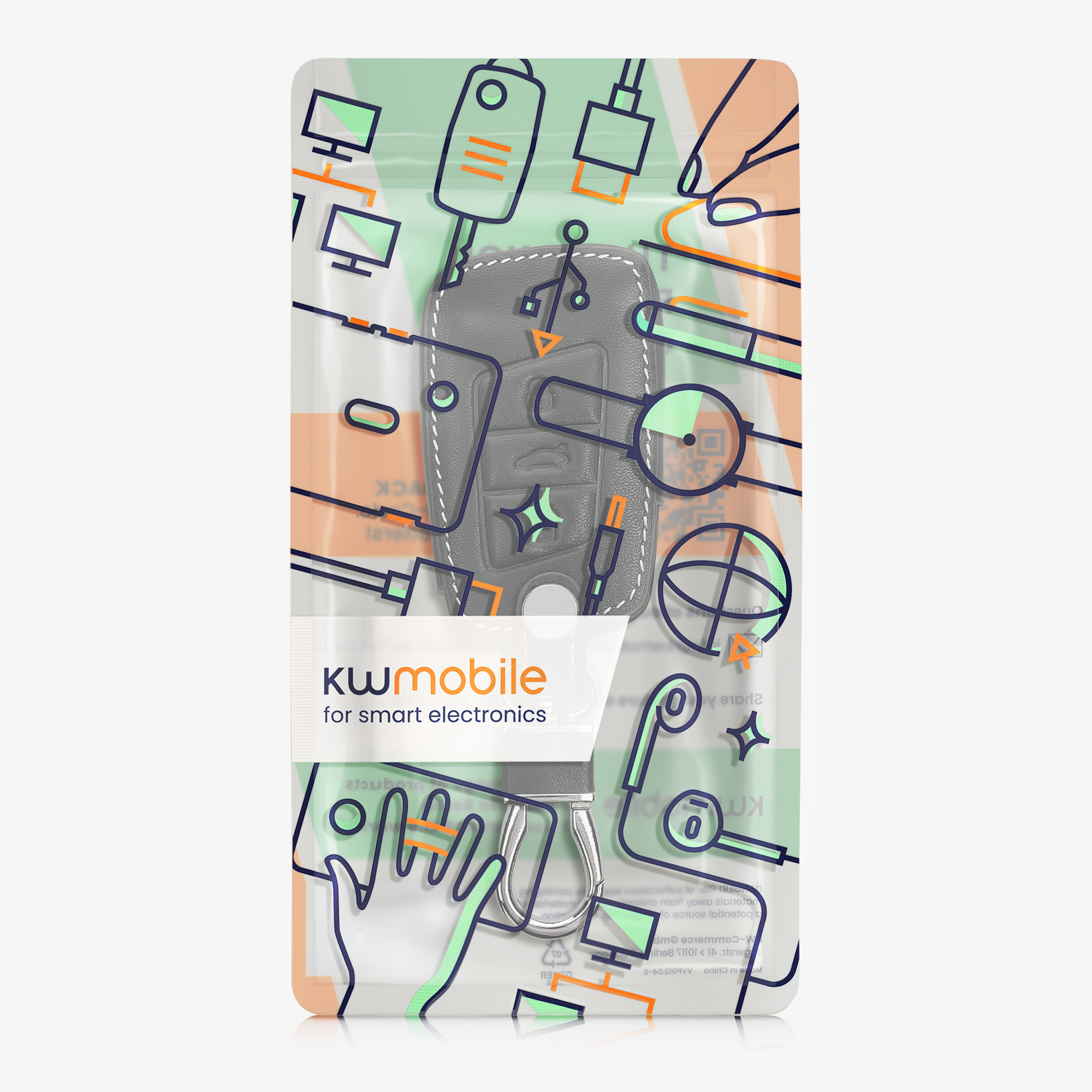 Pouzdro na klíč kwmobile pro VW 3tlačítkový klíč (pouze Keyless Go) - antracitová