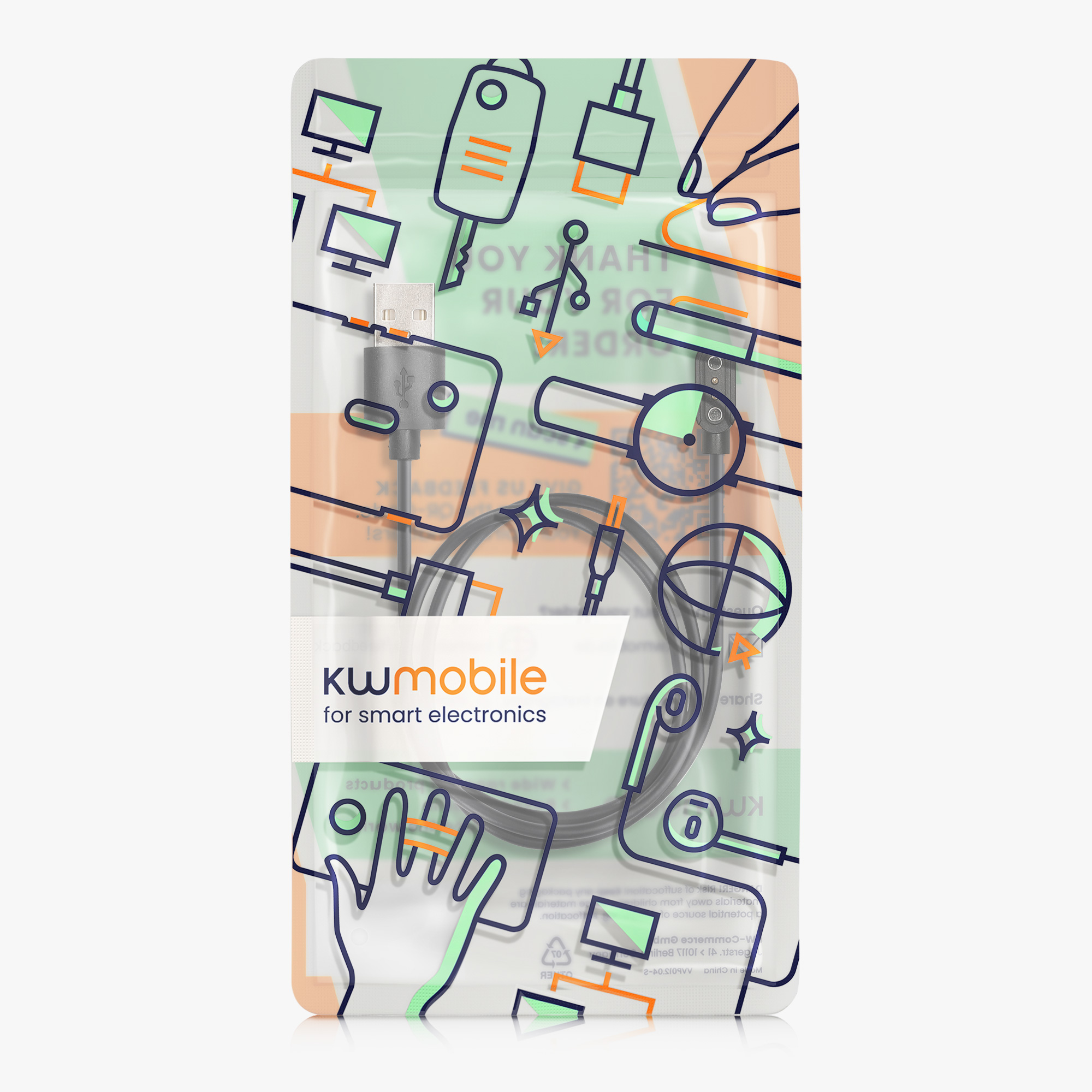 Náhradní nabíjecí kabel hodinky CMF by Nothing Watch Pro (D395) USB černá kwmobile