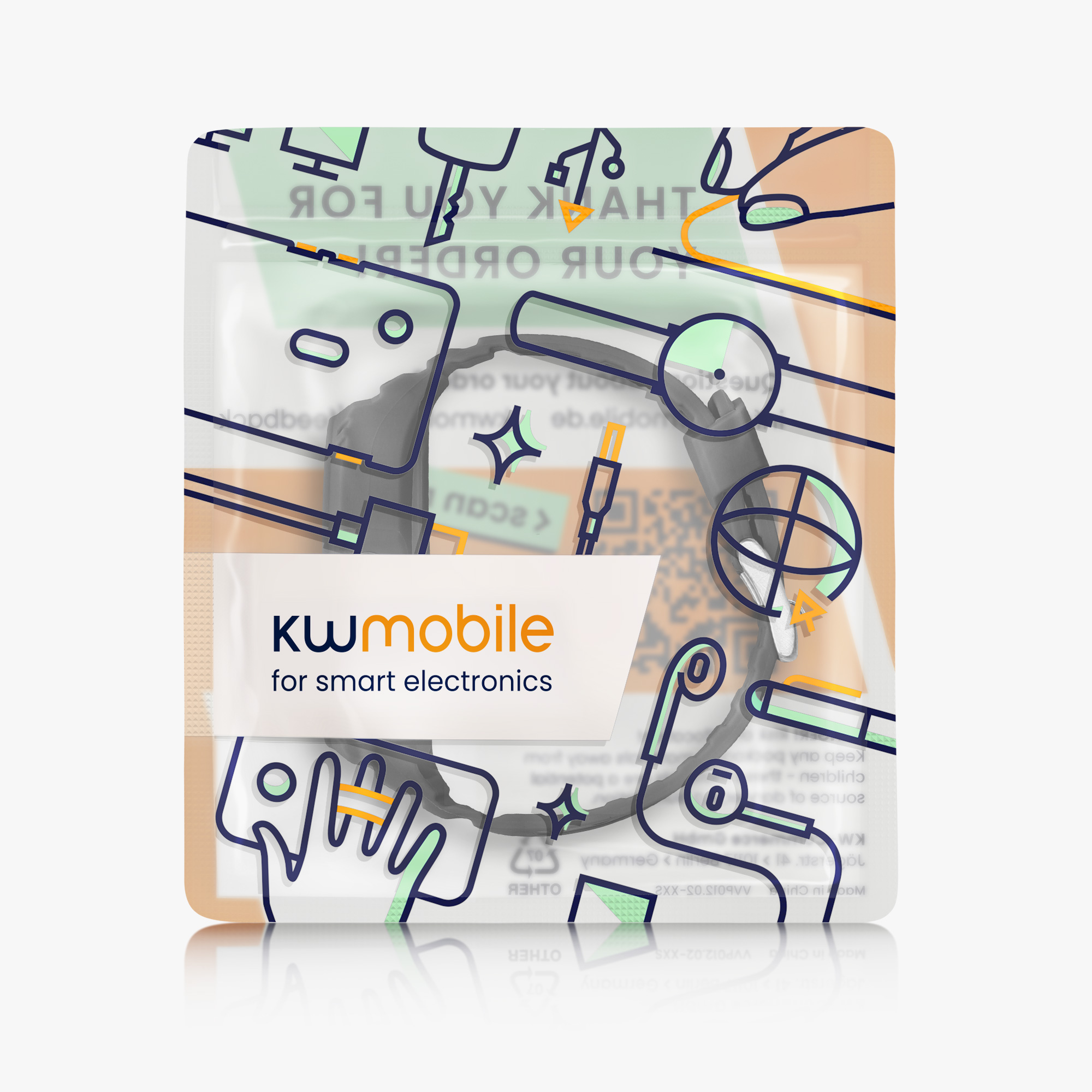 kwmobile řemínek k hodinkám Redmi Watch 4 - černá