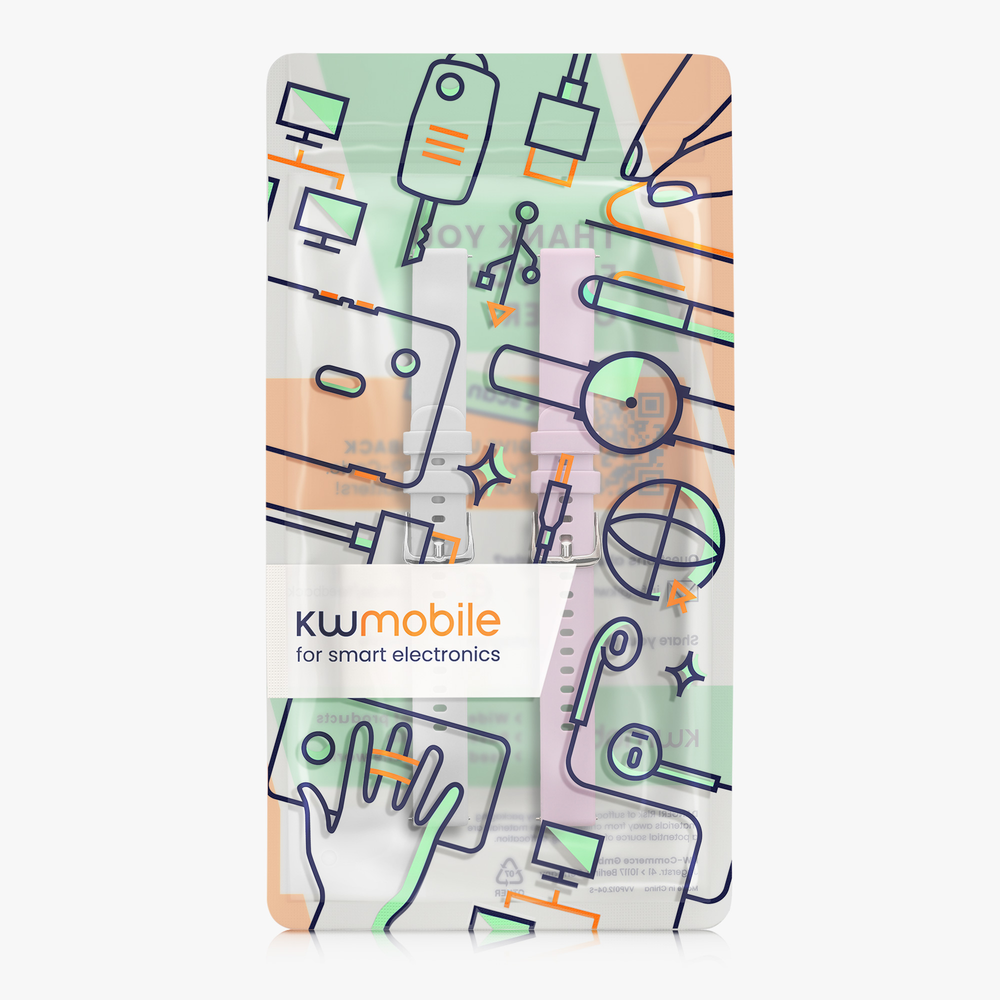 Řemínek kwmobile pro Garmin Lily 2 / Lily 2 Active, levandulová / šedá