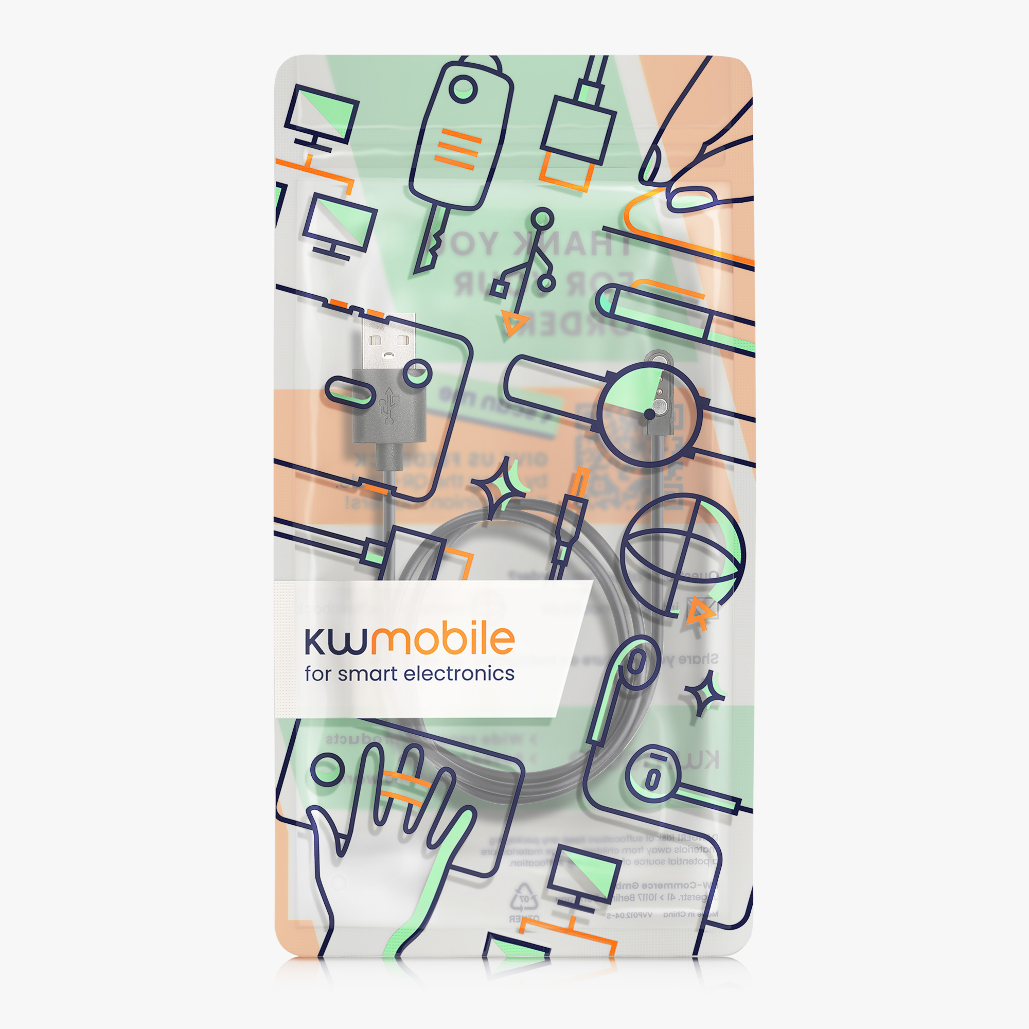 Nabíjecí kabel kwmobile pro Mibro Watch T2 / Watch A2 / Watch C3 / Watch GS Pro, černá