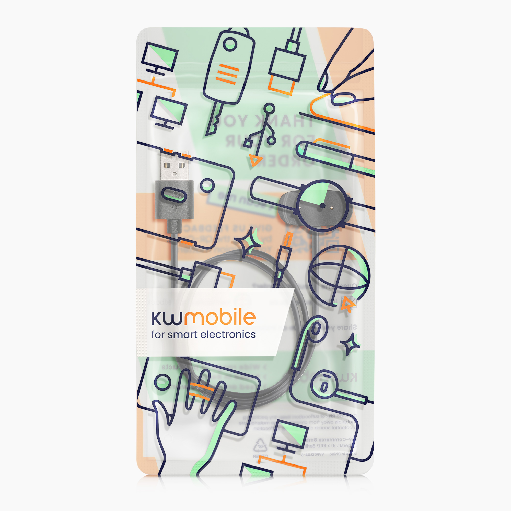 Nabíjecí kabel pro Huawei Amazfit Bip 5 / GTR Mini / Amazfit Active / Active Edge kwmobile - černá