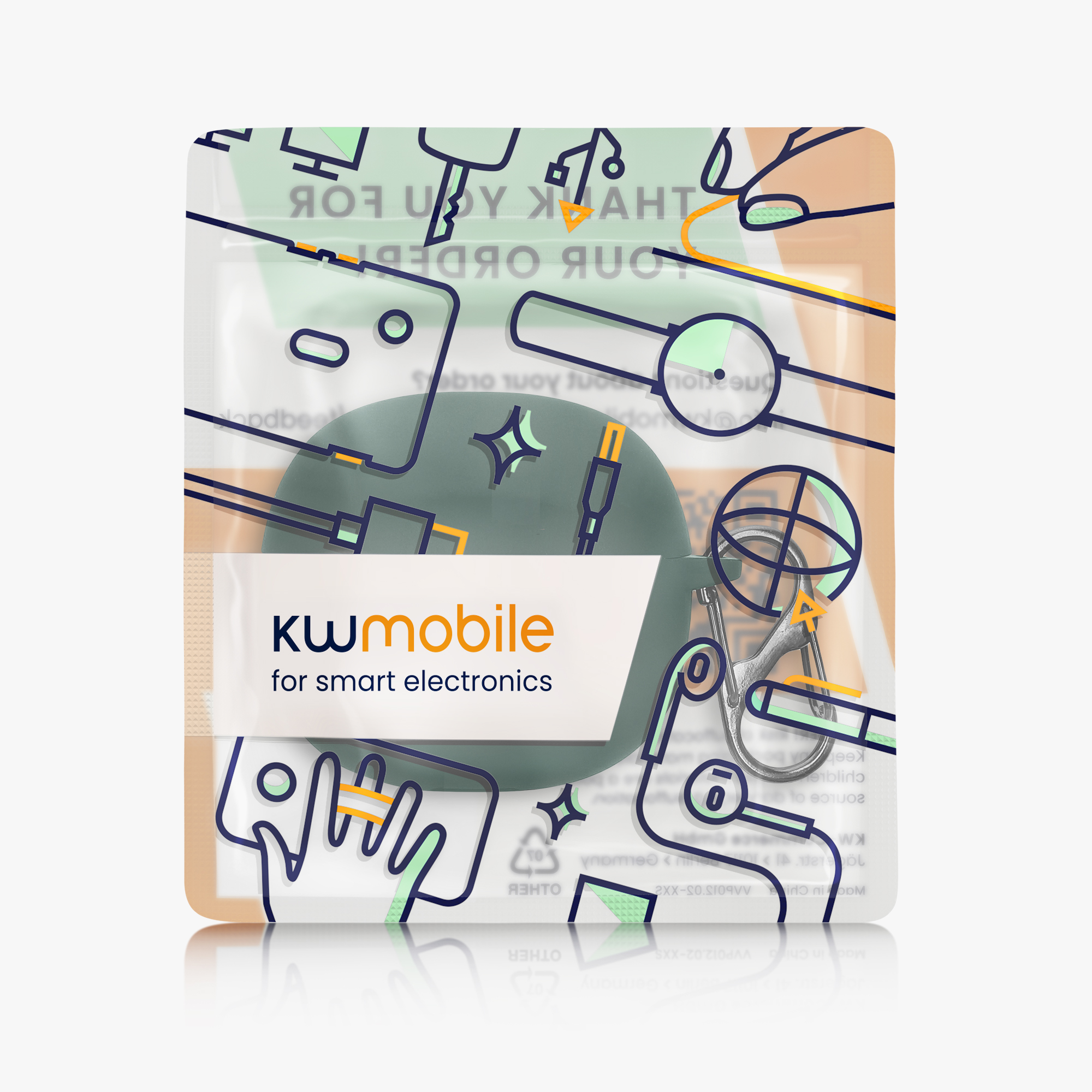 Silikonový obal nabíjecí pouzdro sluchátka Earbuds Charging zelená kwmobile