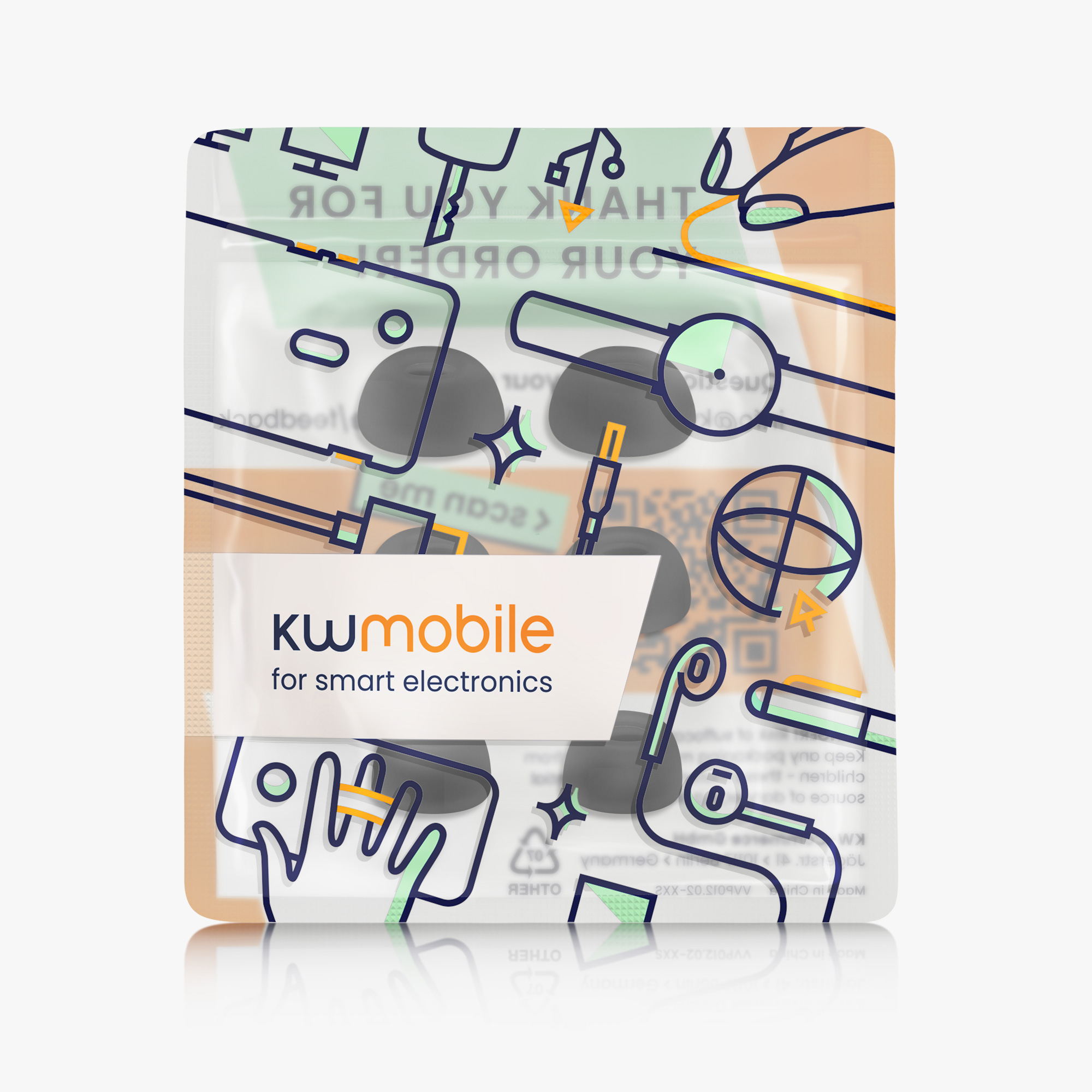 Silikonové špunty náhradní sluchátka Xiaomi Redmi Buds 5 6 ks kwmobile