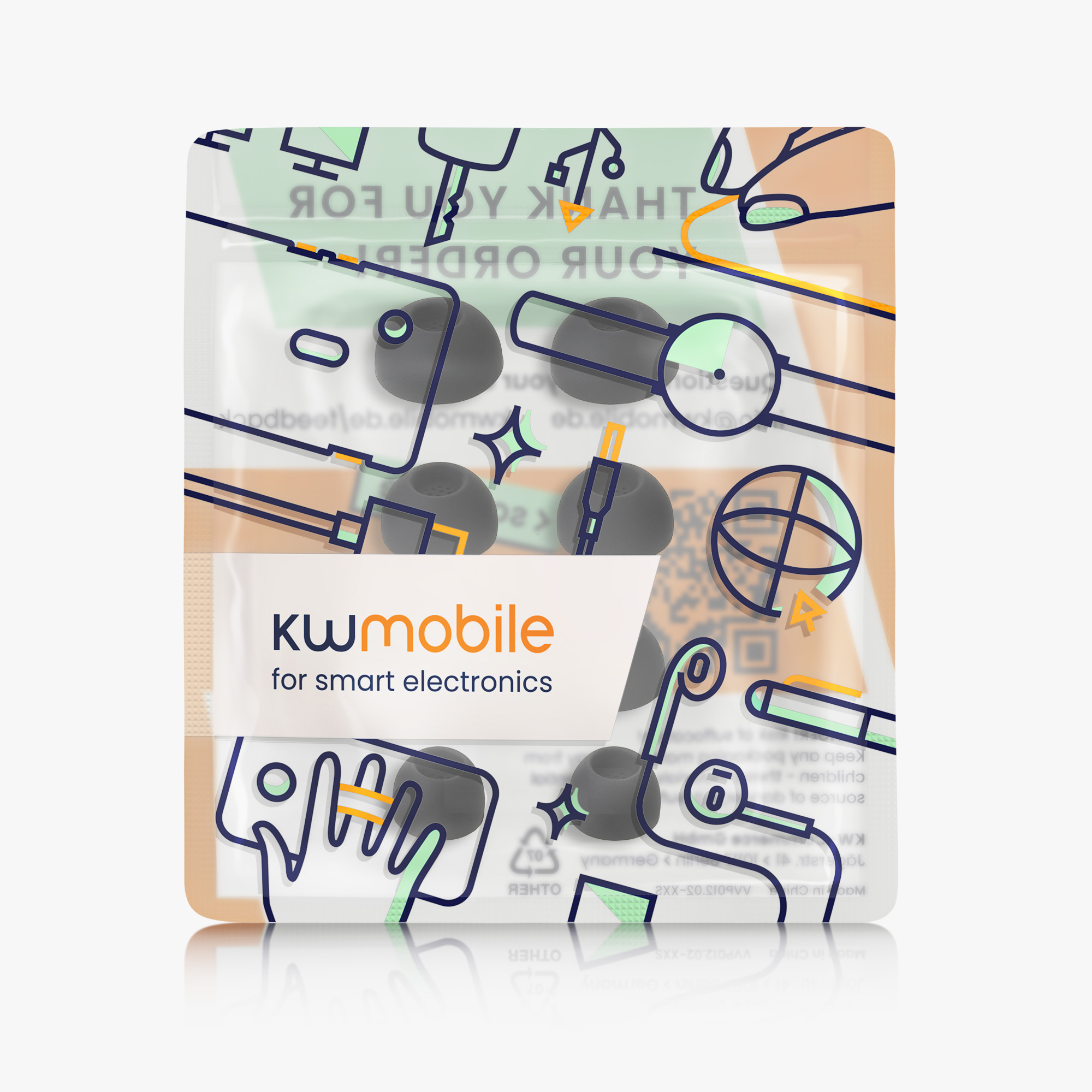 Špunty do sluchátek kwmobile pro Sennheiser MOMENTUM True Wireless 4 - Černá