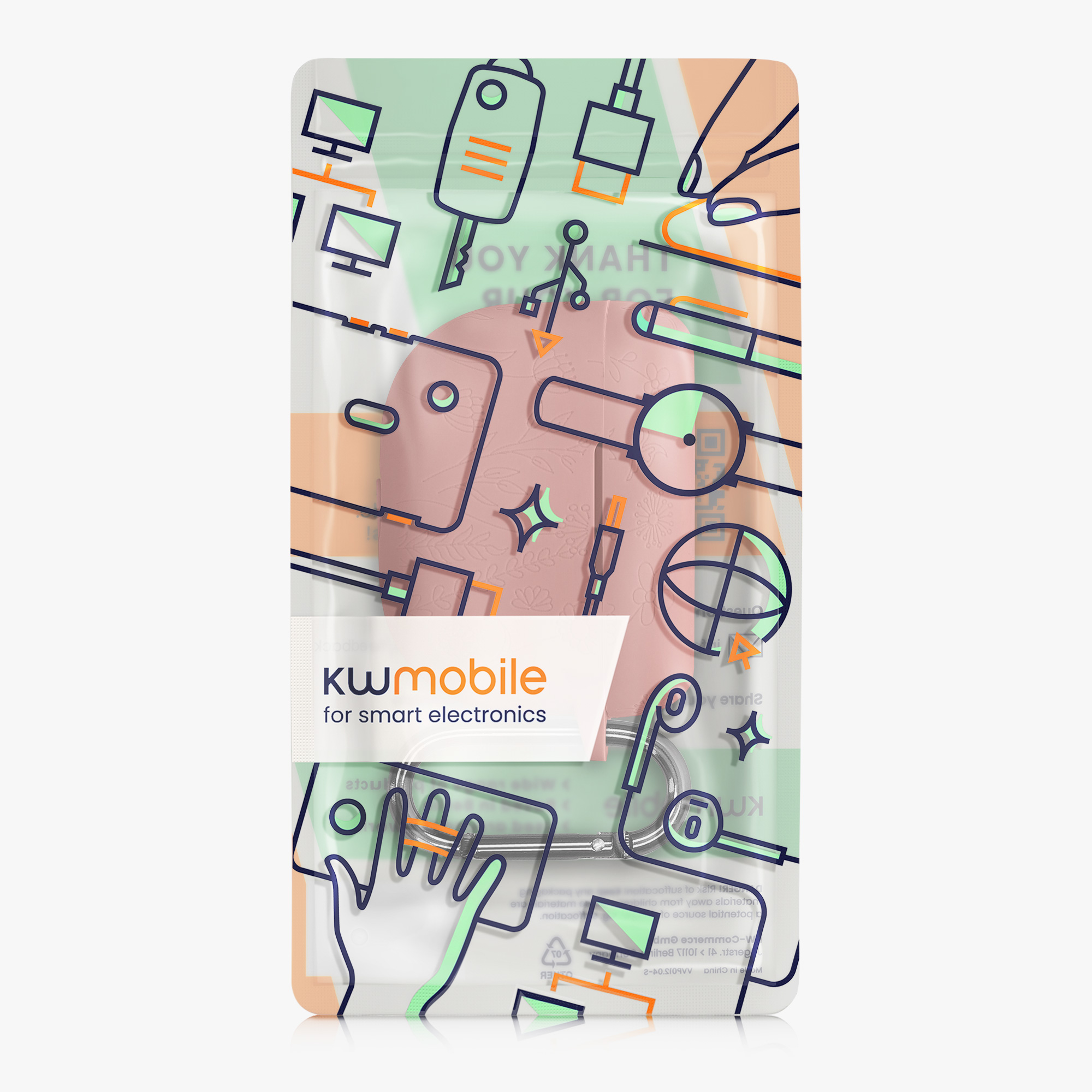 Silikonové cestovní pouzdro Jabra Elite 8 Active kwmobile embossed vícebarevná