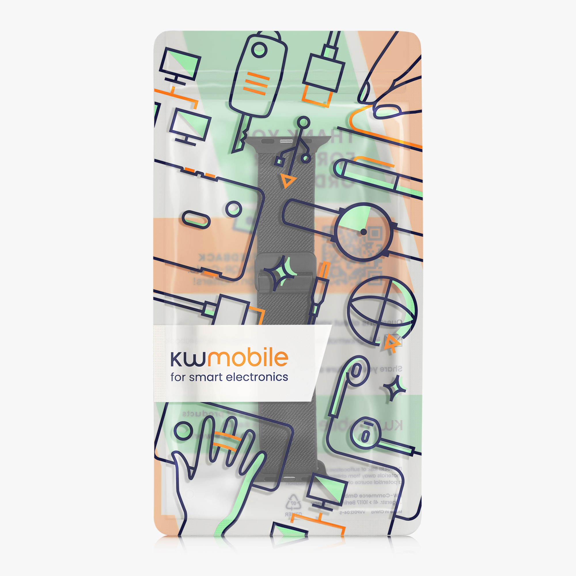 Řemínek na hodinky kwmobile nylonový pro Apple Watch SE 40mm Apple Watch 9/8/7/6/5/4/3 40mm, černá