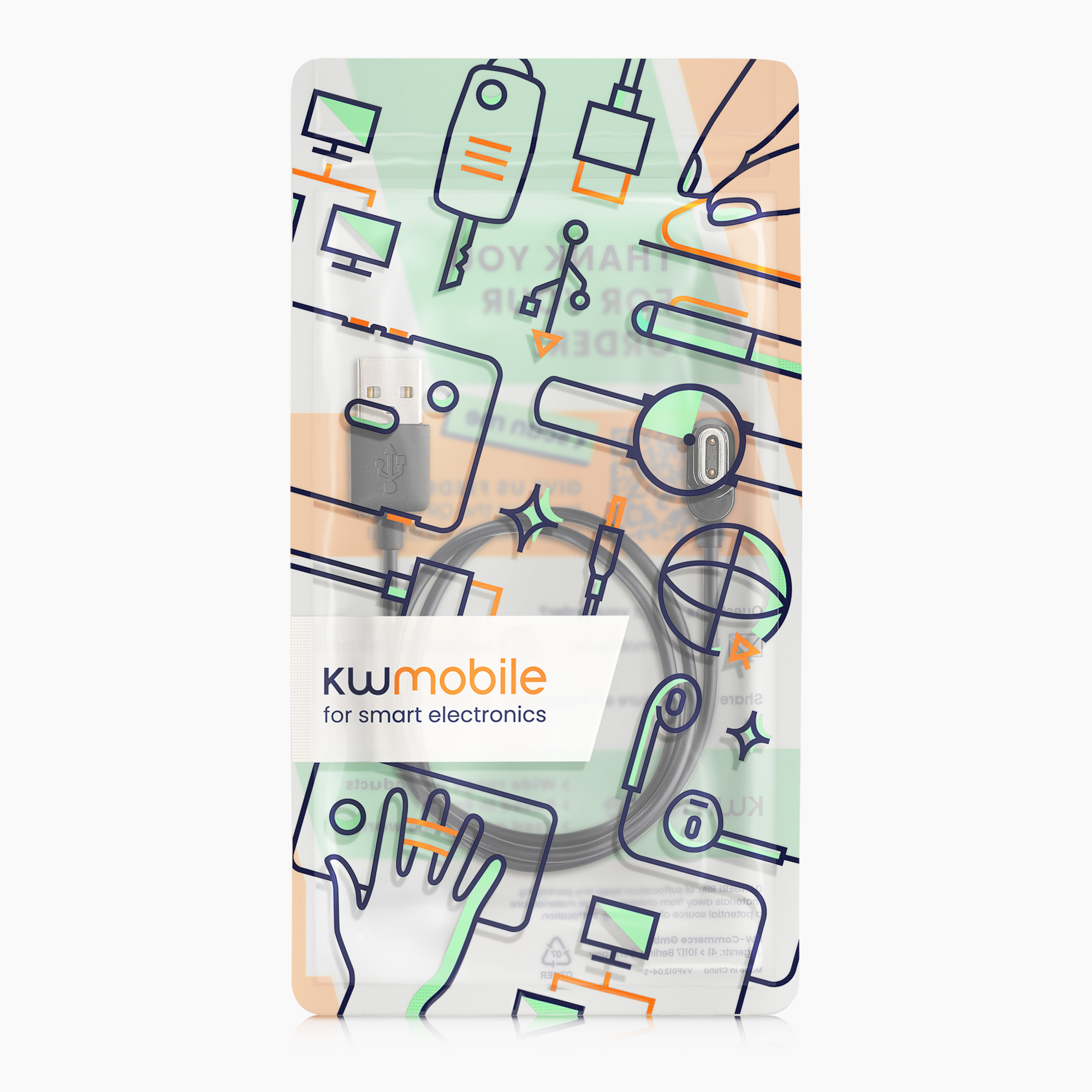 Náhradní nabíjecí kabel hodinky imoo Watch Phone Z7 USB černá kwmobile