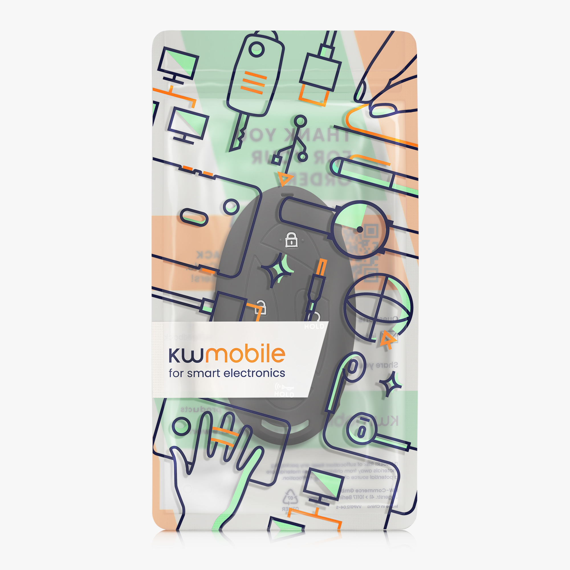 Pouzdro na klíč od auta kwmobile pro Hyundai 7-Button Ioniq 6 Grandeur GN7… - matně černá