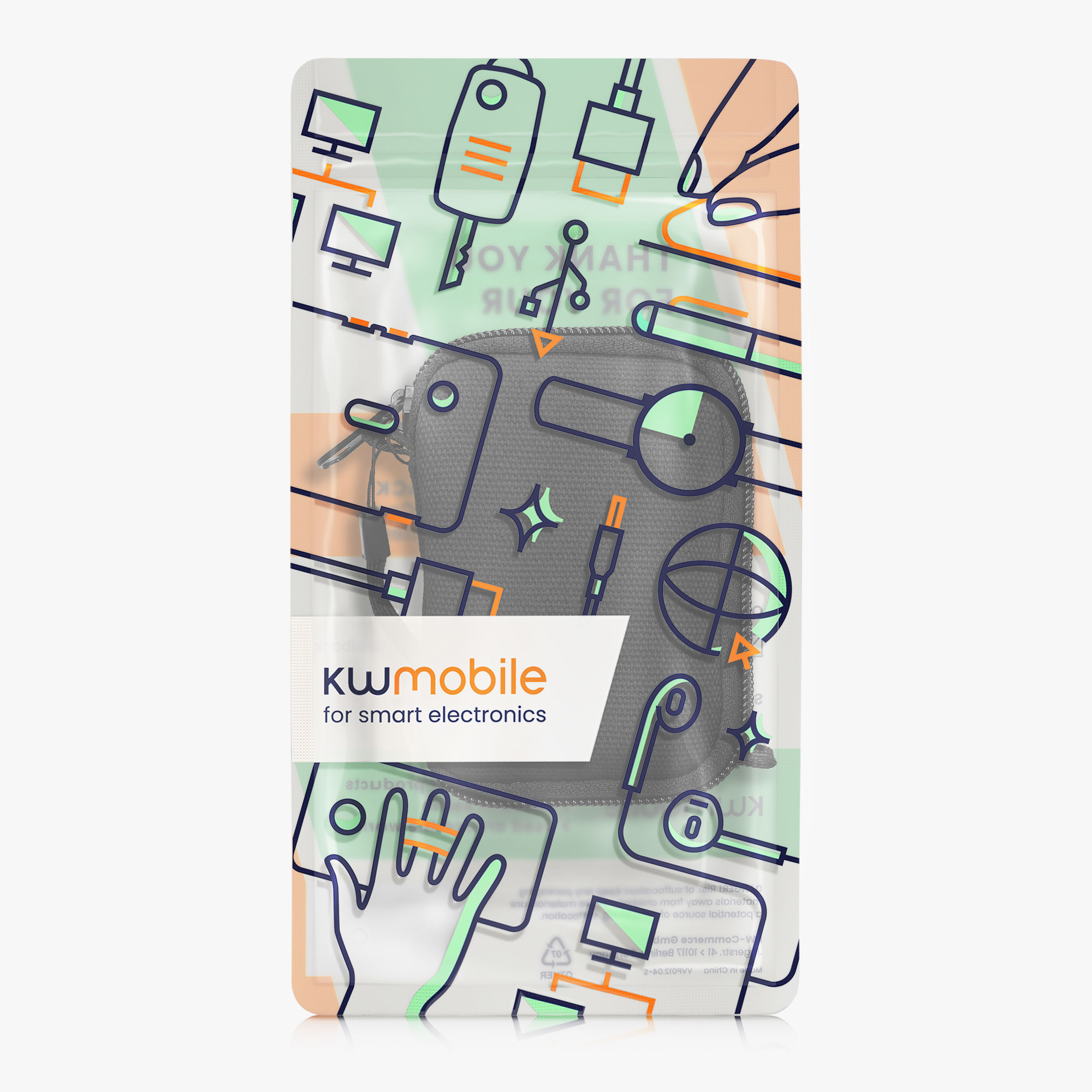 Pouzdro na sluchátka kwmobile pro in-ear Headphones - černá