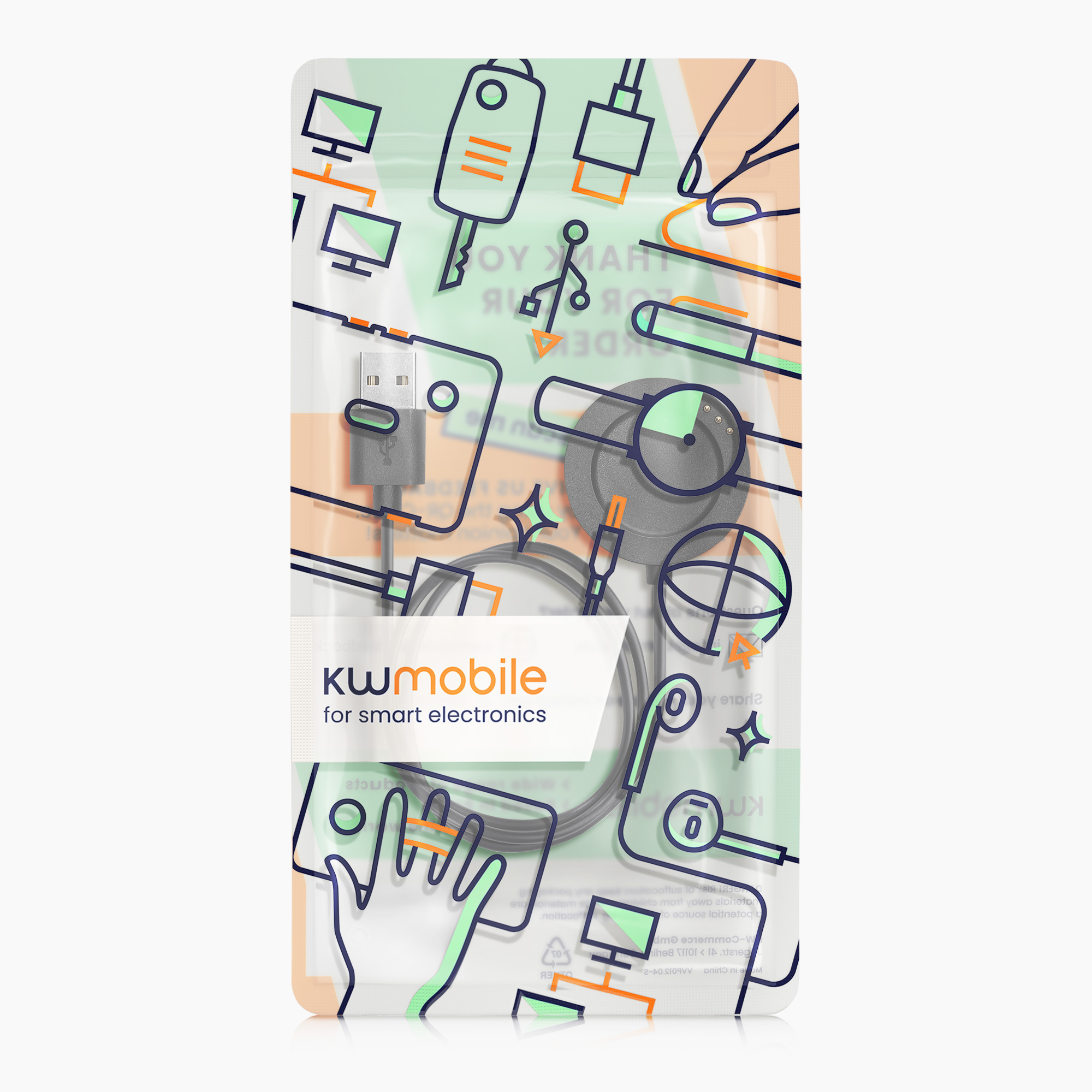 Nabíjecí kabel kwmobile pro Xiaomi Watch S4 Sport, černá