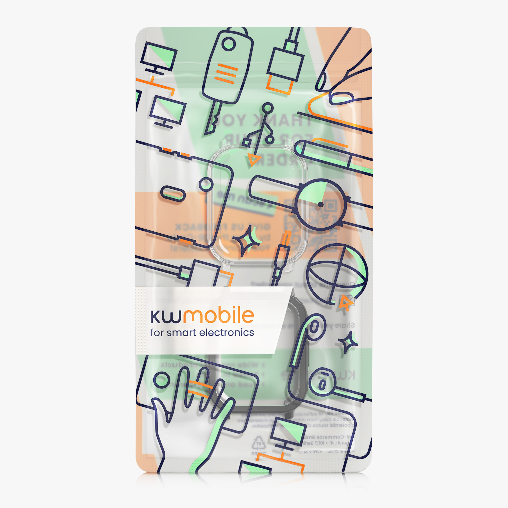 kwmobile ochranný kryt na chytré hodinky Redmi Watch 5 Active - transparentní / černá