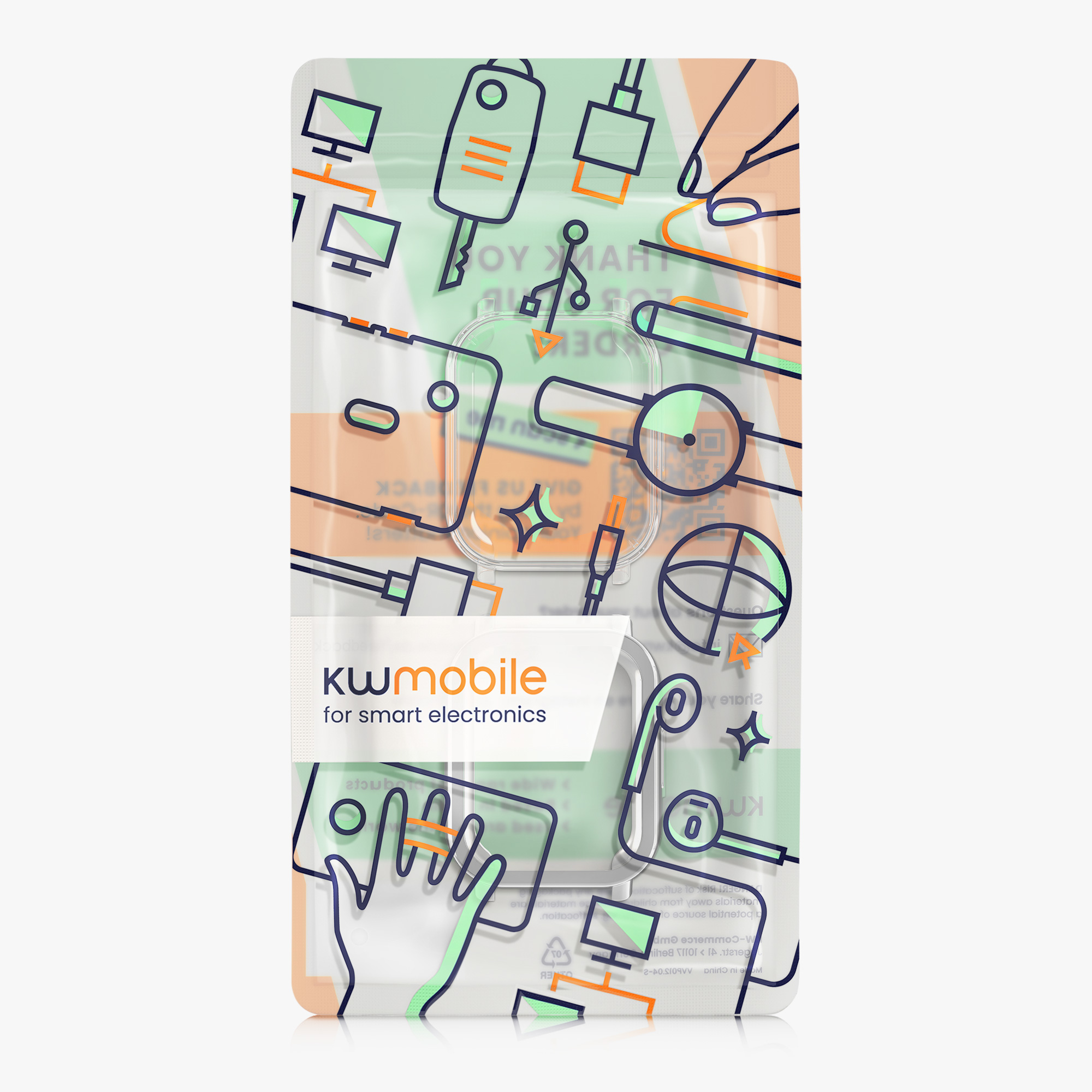 kwmobile ochranný kryt na chytré hodinky Redmi Watch 5 Active - transparentní / stříbrná
