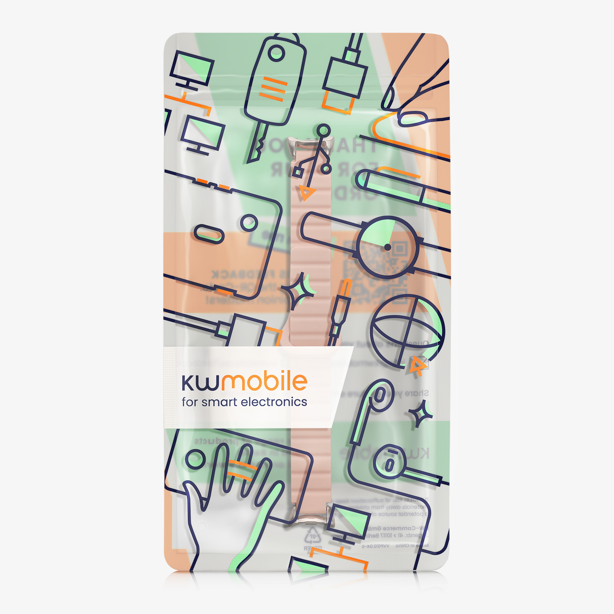 Řemínek kwmobile Xiaomi Mi, pudrově růžová