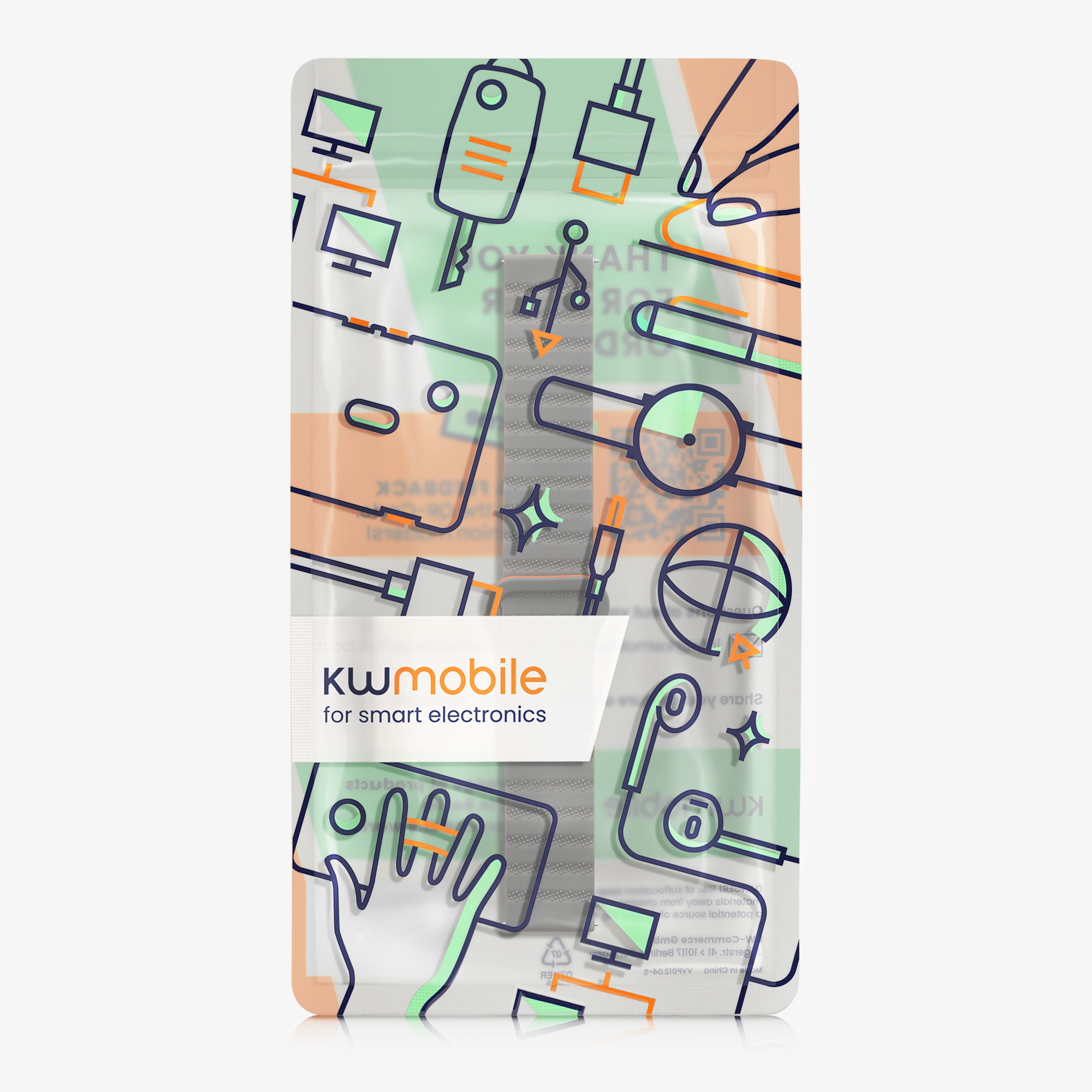 Řemínek kwmobile pro Xiaomi Mi Watch Color Sport / S1 Active - Šedá / oranžová