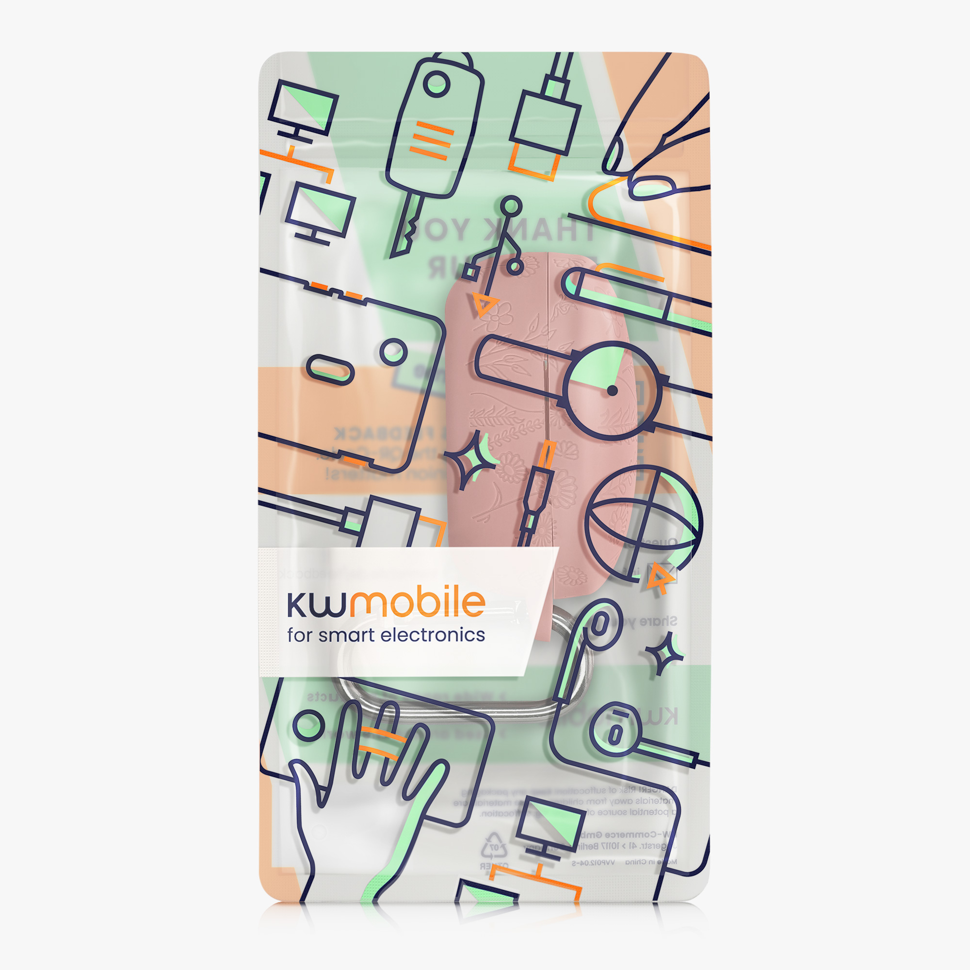 Pouzdro kwmobile pro Anker Soundcore Life P2 mini Case, Cover Embossed Pattern