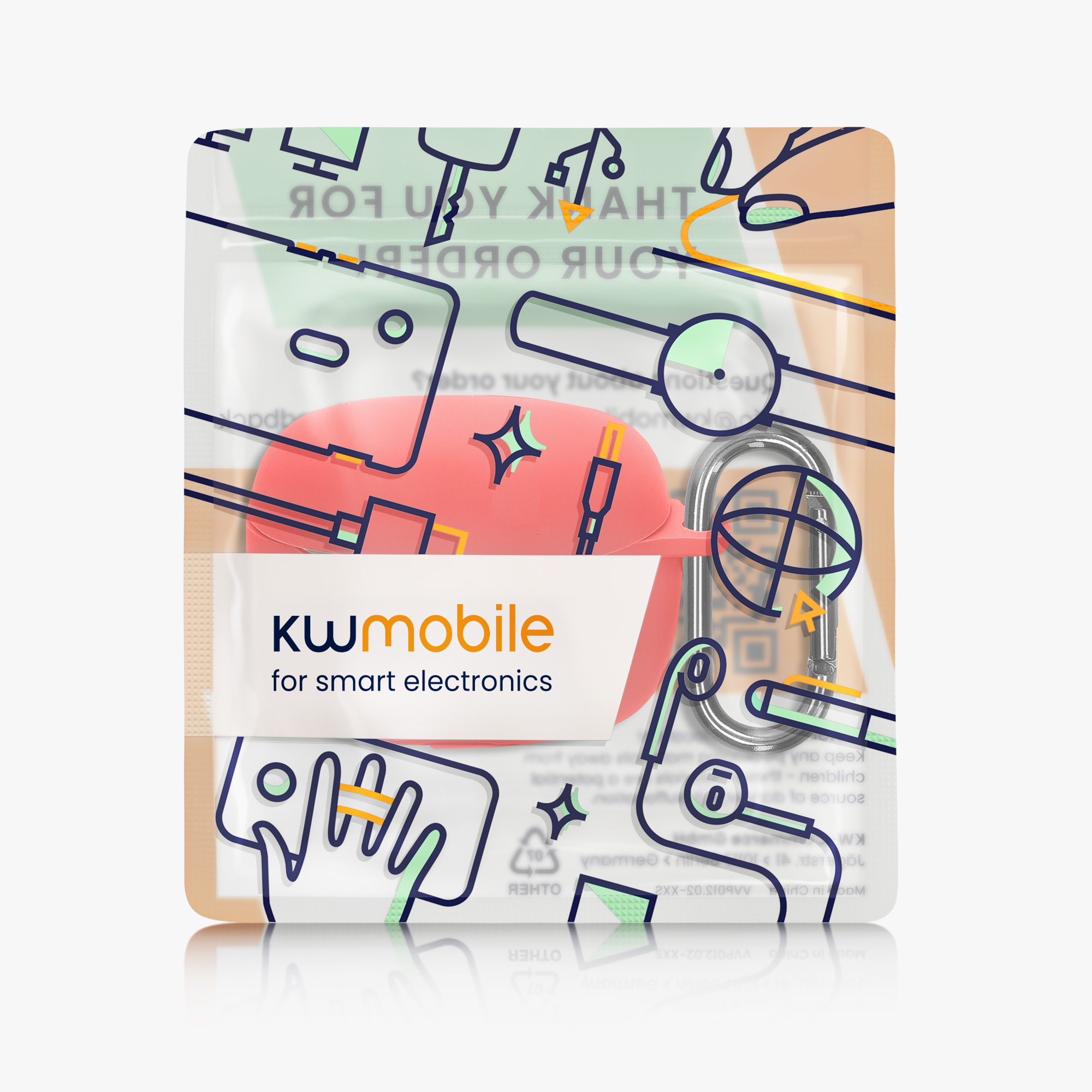 Pouzdro na sluchátka kwmobile pro JBL Tune Beam 2 - červená