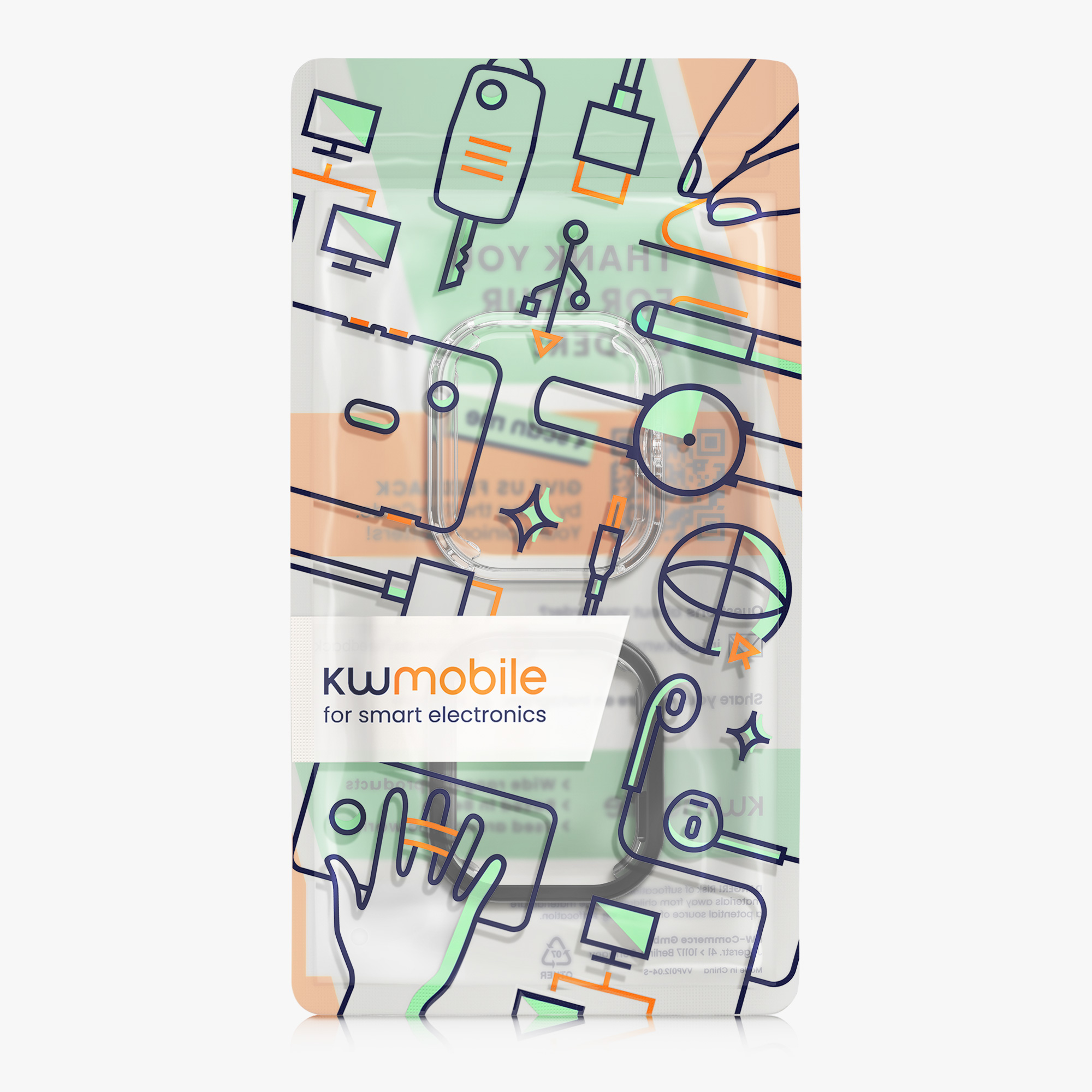 kwmobile ochranný kryt na chytré hodinky Redmi Watch 5 / Redmi Watch5 eSIM - transparentní / černá