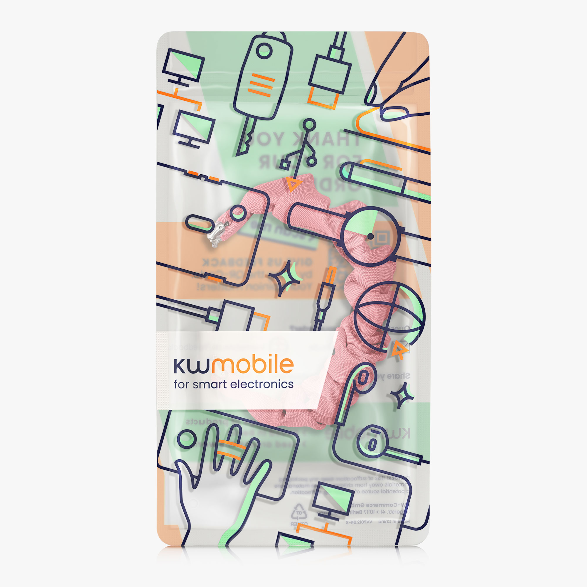 Scrunchie řemínek na chytré hodinky Samsung Galaxy Fit 3 kwmobile růžový