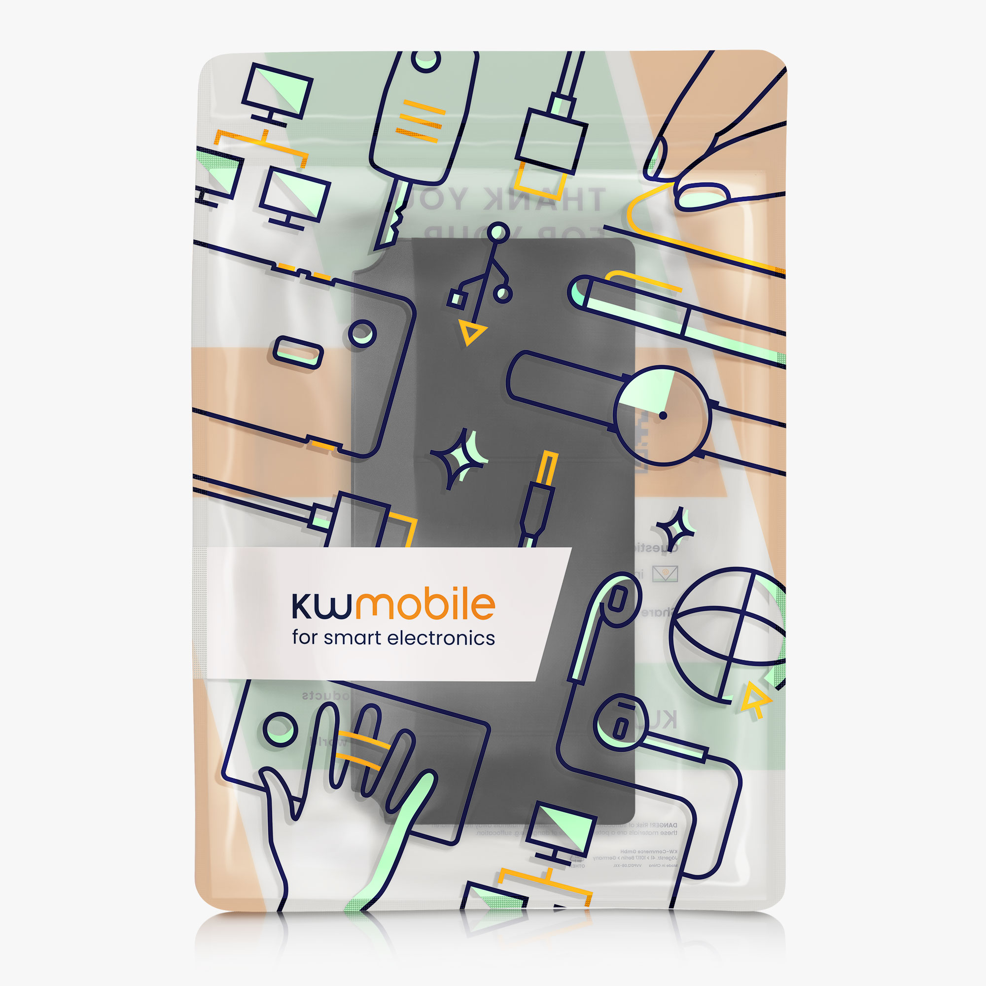 Nalepovací kapsa kwmobile na SSD, HDD a myš - černá