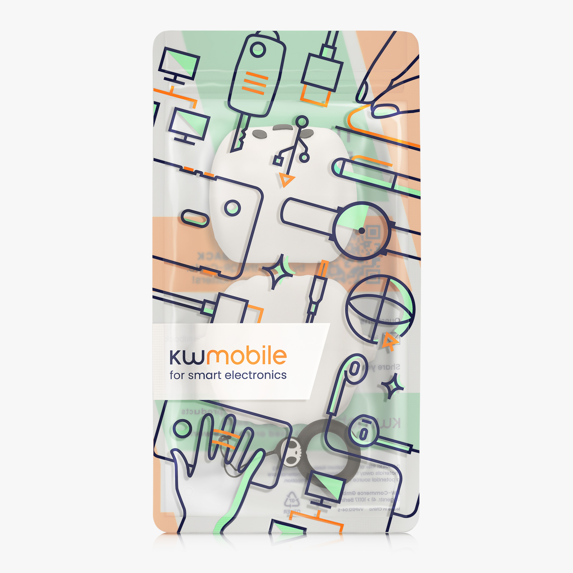 Pouzdro kwmobile pro Anker soundcore P40i Case, bílá / černá
