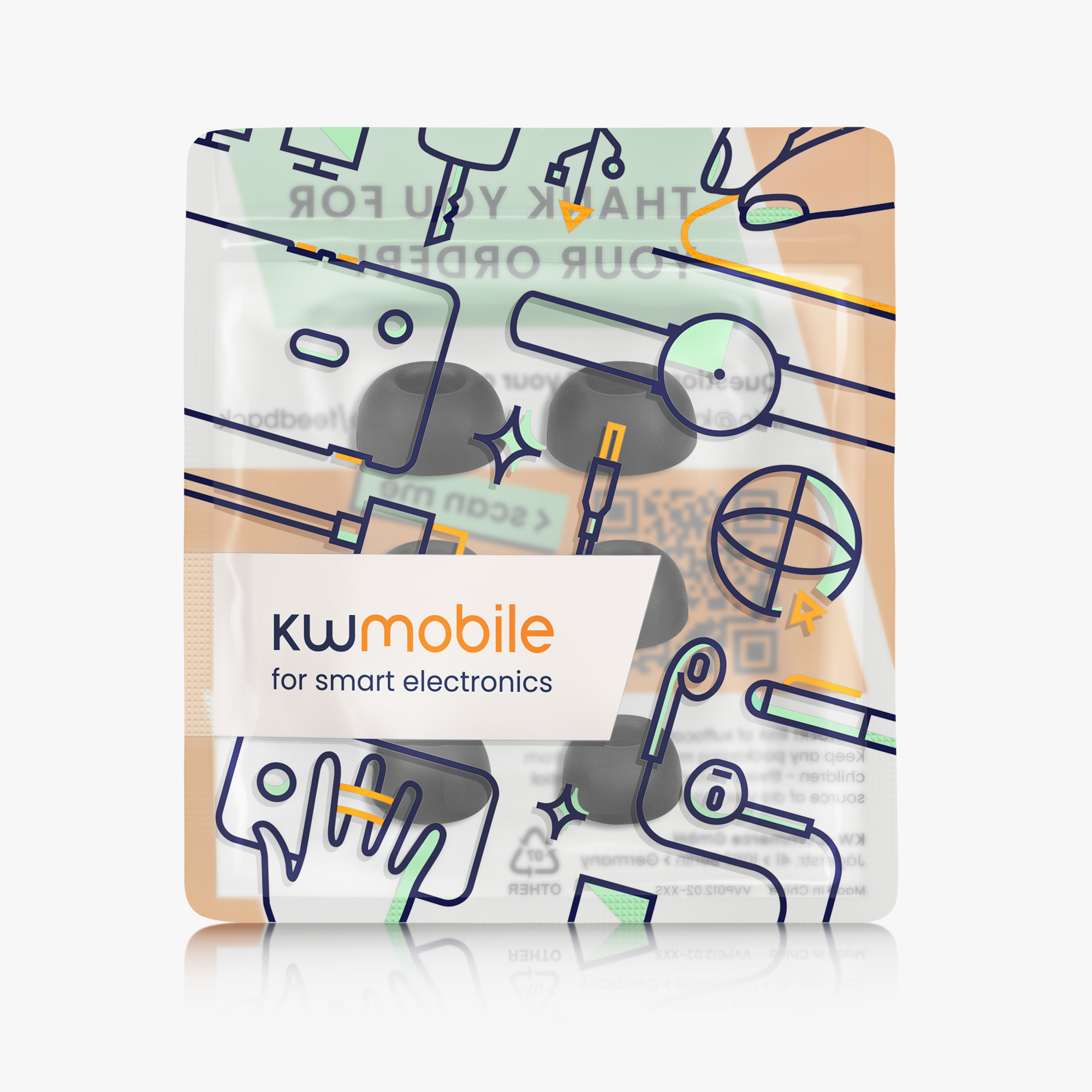 Špunty do sluchátek 6 ks Anker Soundcore P40i / Soundcore P20i kwmobile - černá