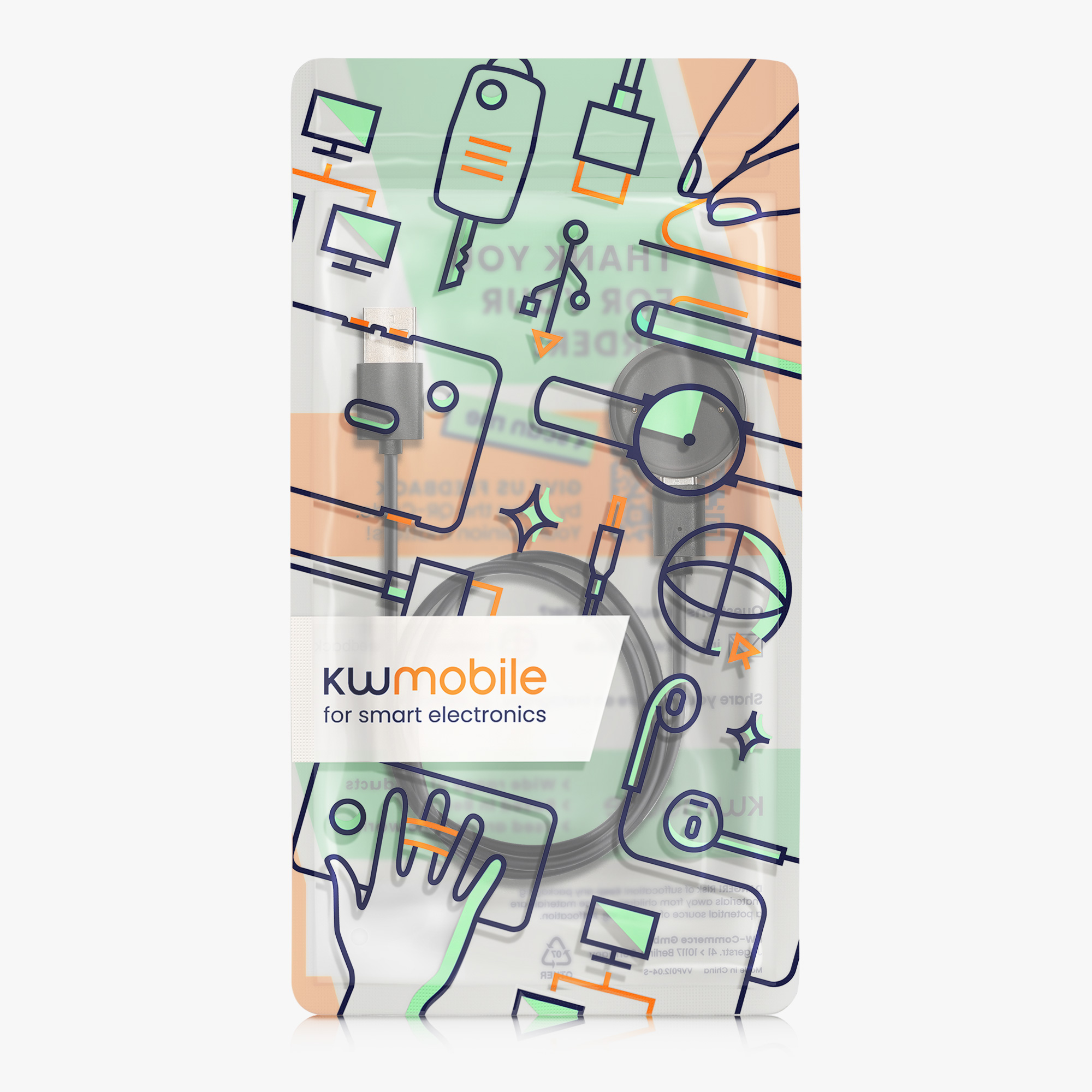 Nabíjecí kabel pro Amazfit Bip 6 / Amazfit Active 2 (A2437) / Active 2 Square (A2434) kwmobile - černá