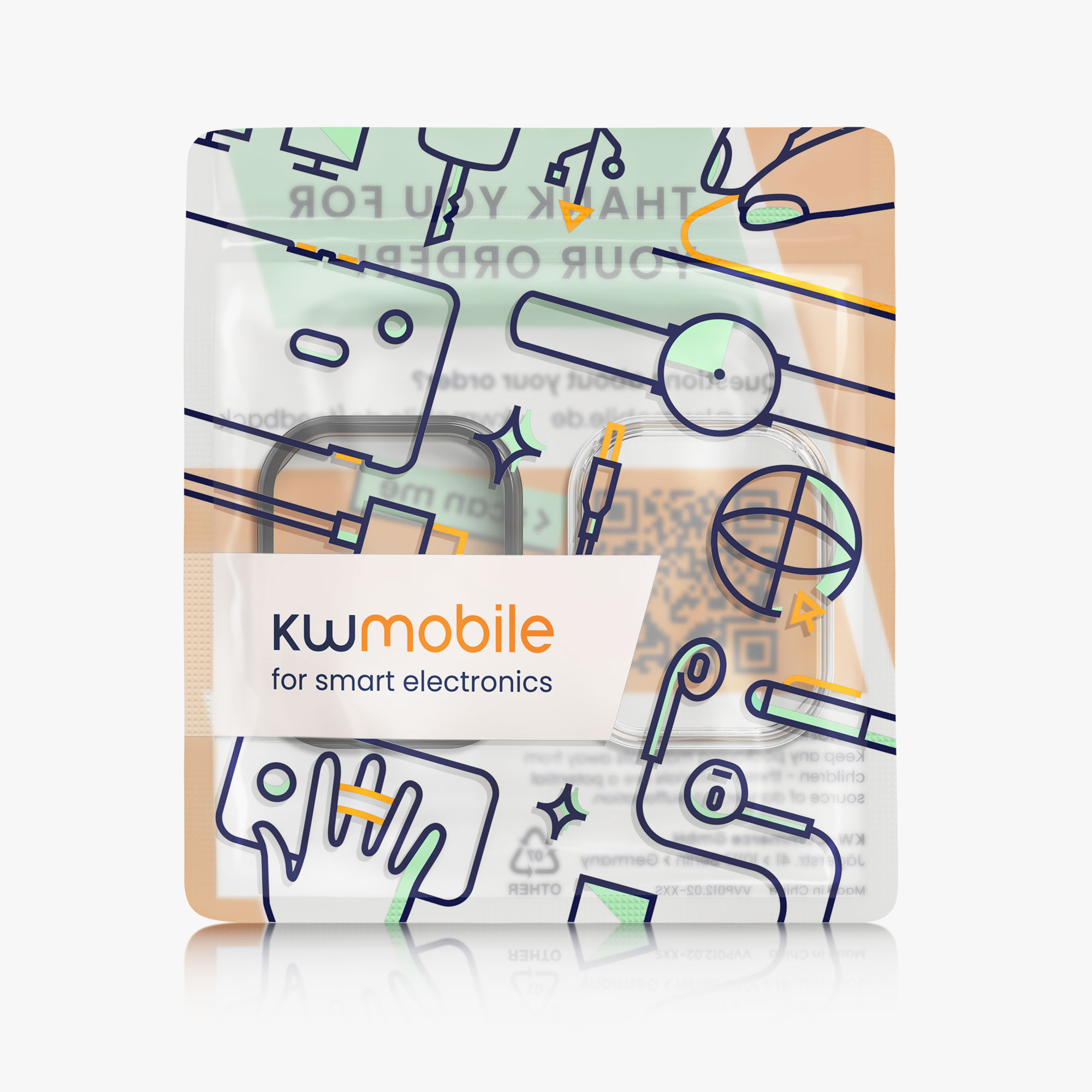 2 ks Kryt s ochranou displeje kwmobile Xiaomi Mi, transparentní / černá