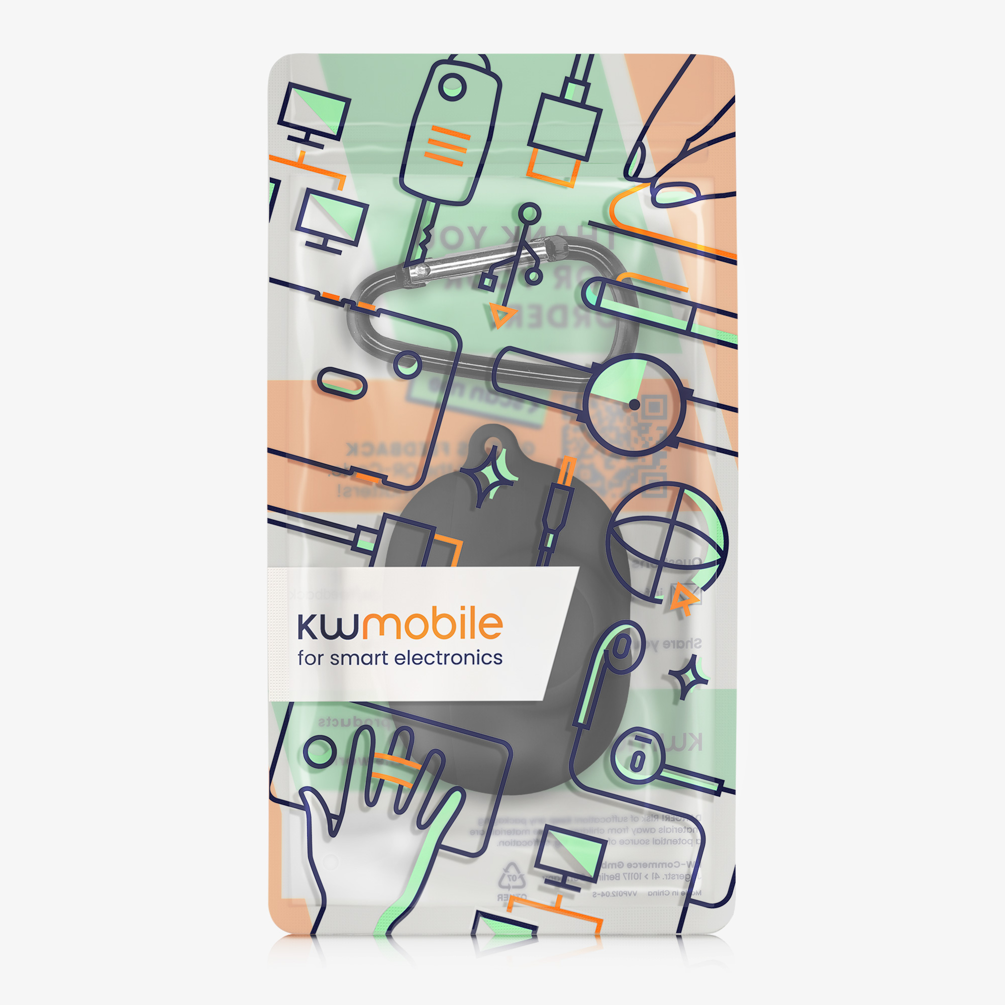 Pouzdro na sluchátka Airtag kwmobile - černá