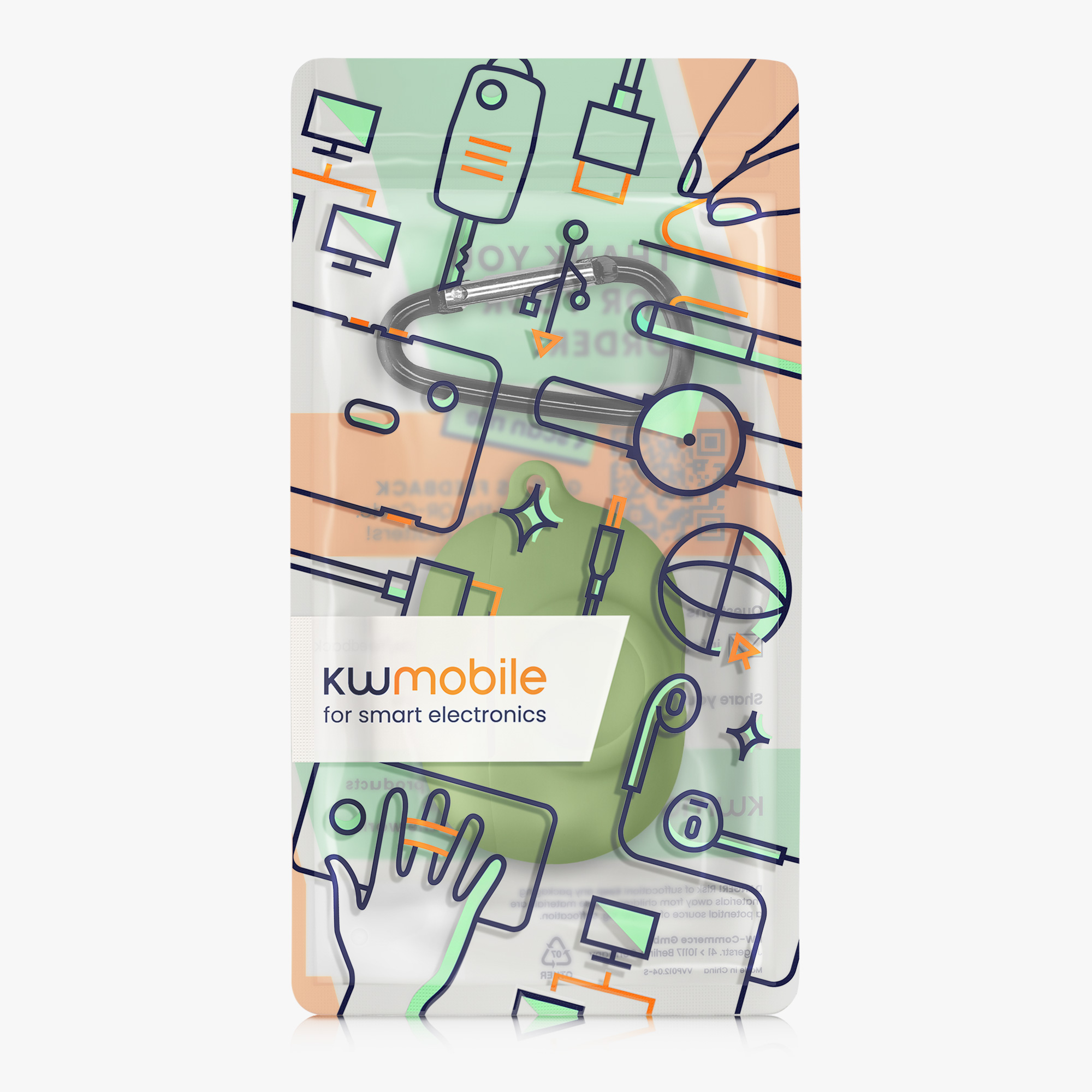 Pouzdro na sluchátka Airtag kwmobile - zelená