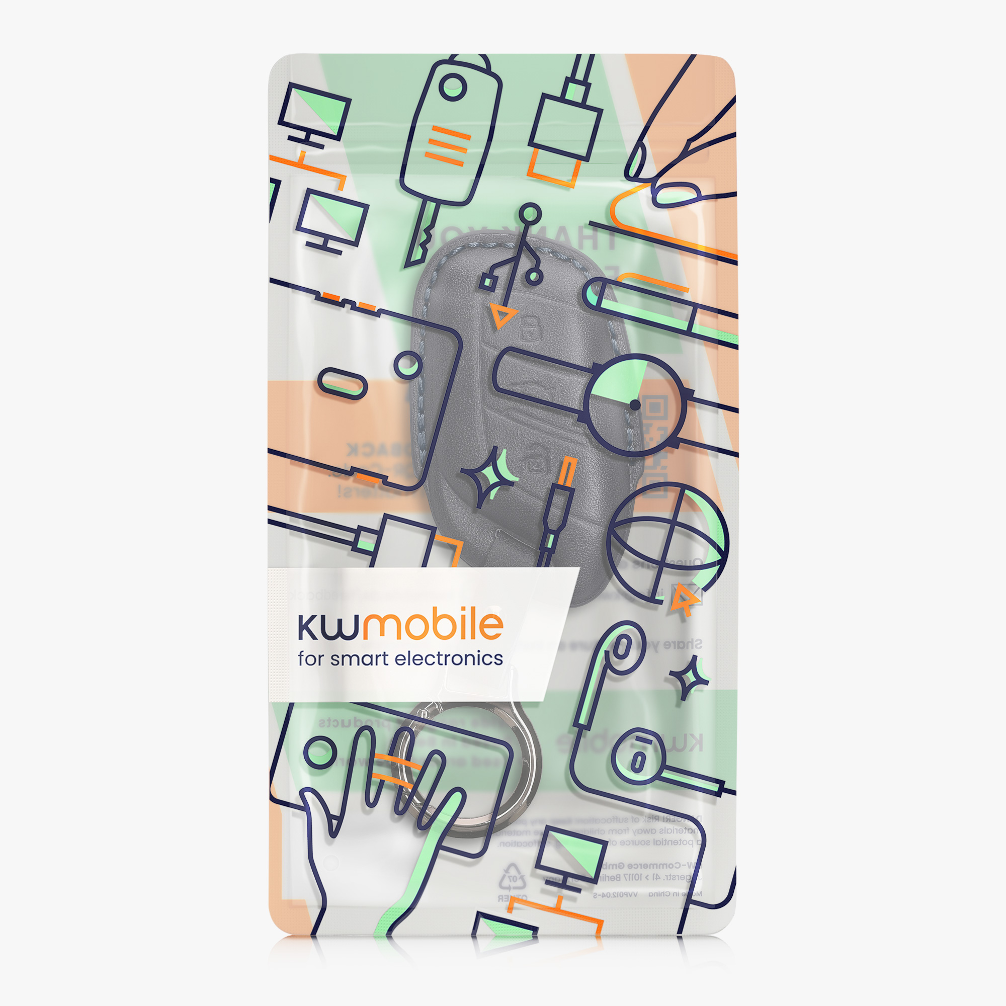 Pouzdro na klíč od auta kwmobile MG 3 tlačítka ZS/MG4/MG5/MG6, tmavě modrá