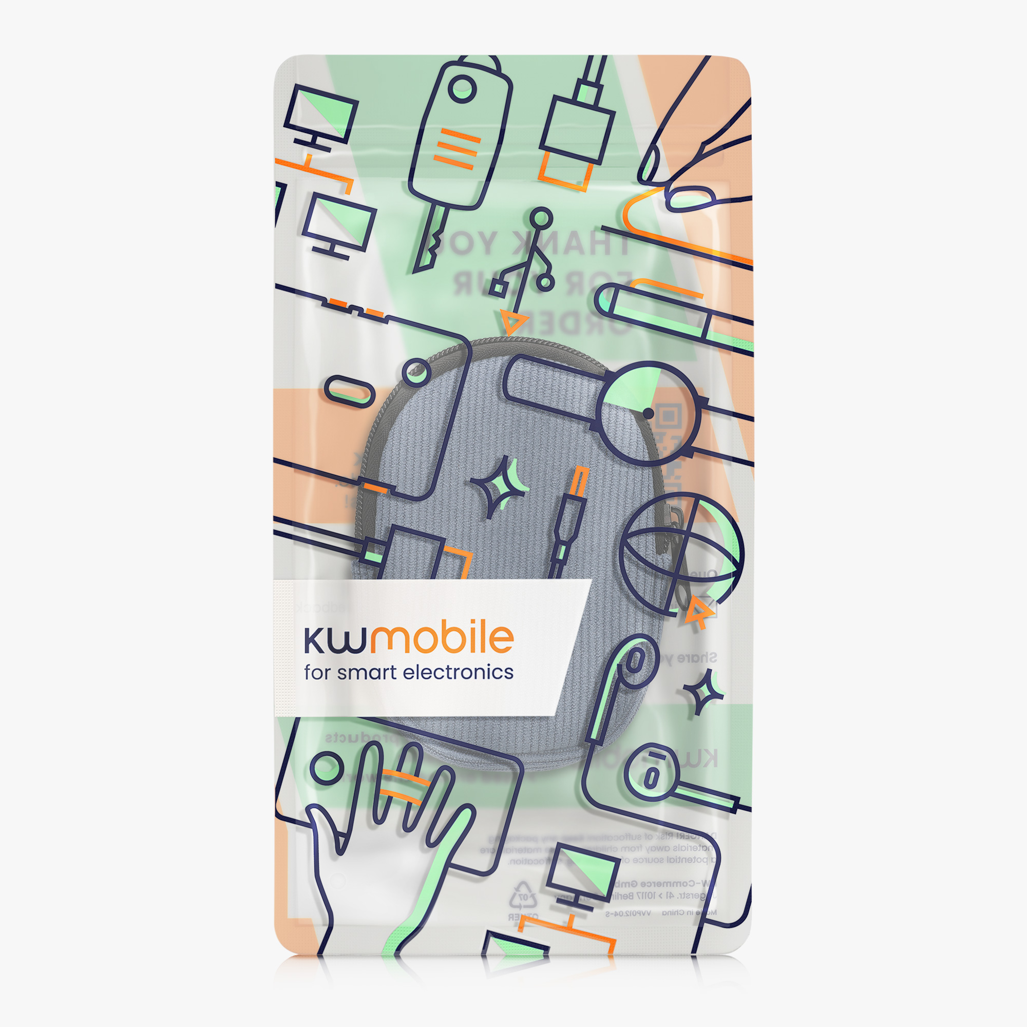 Kwmobile Pouzdro na myš Logitech MX ANYWHERE 3 / ANYWHERE 3S Carry vintage modrá
