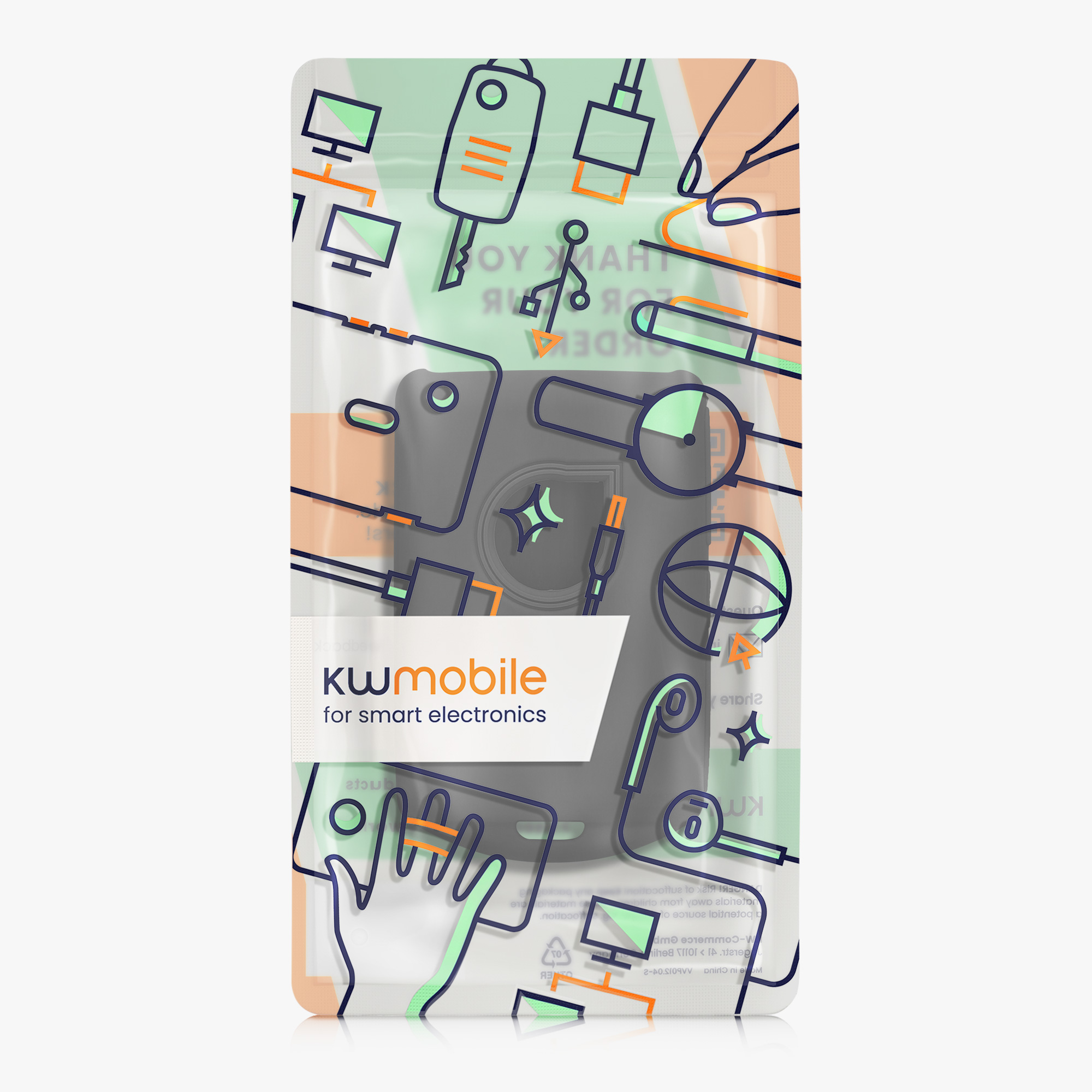 Pouzdro na klíč kwmobile pro Volvo 4tlačítkový klíč Keyless Go - matná černá