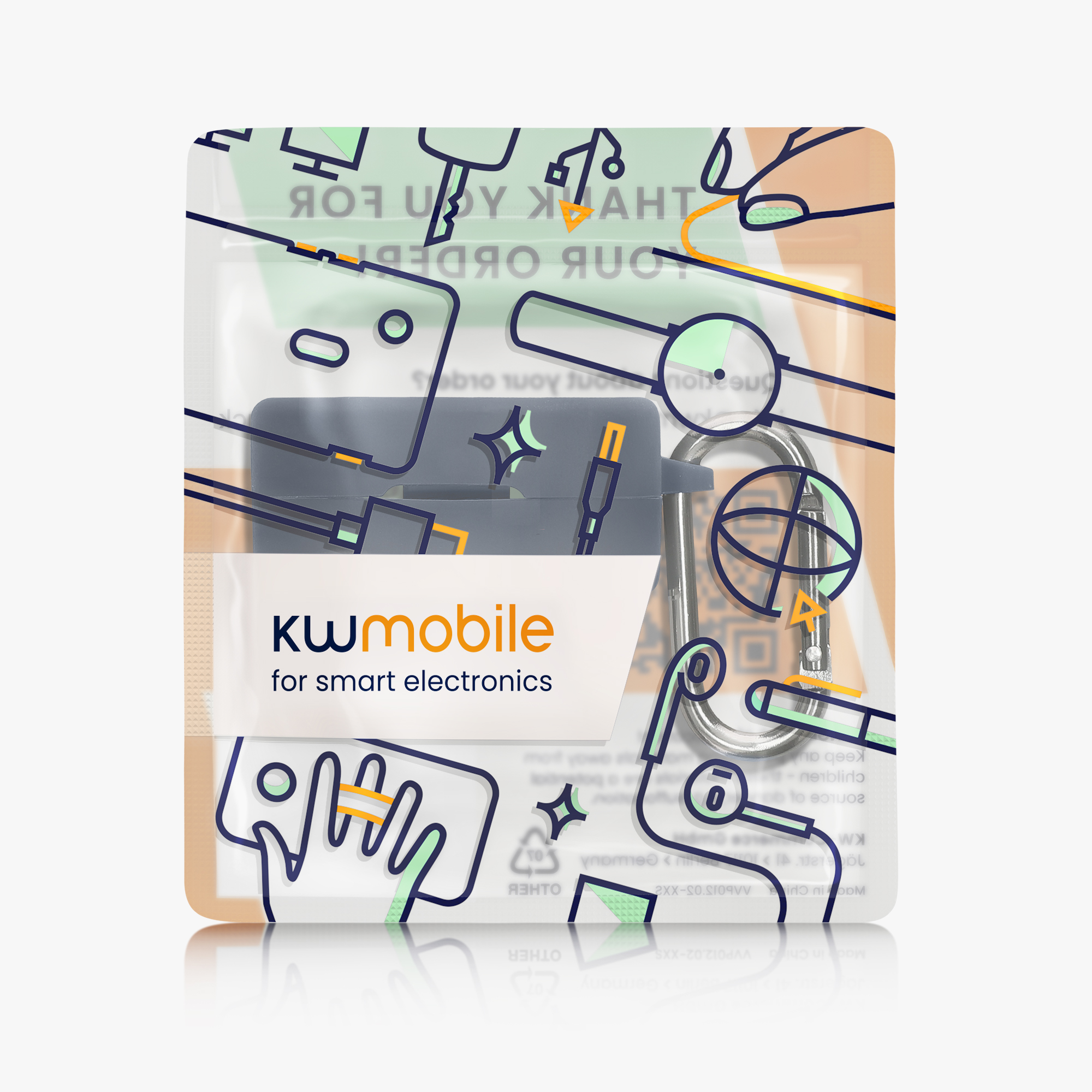 Pouzdro na sluchátka kwmobile pro CMF Nothing Buds 2 Plus, tmavě modrá