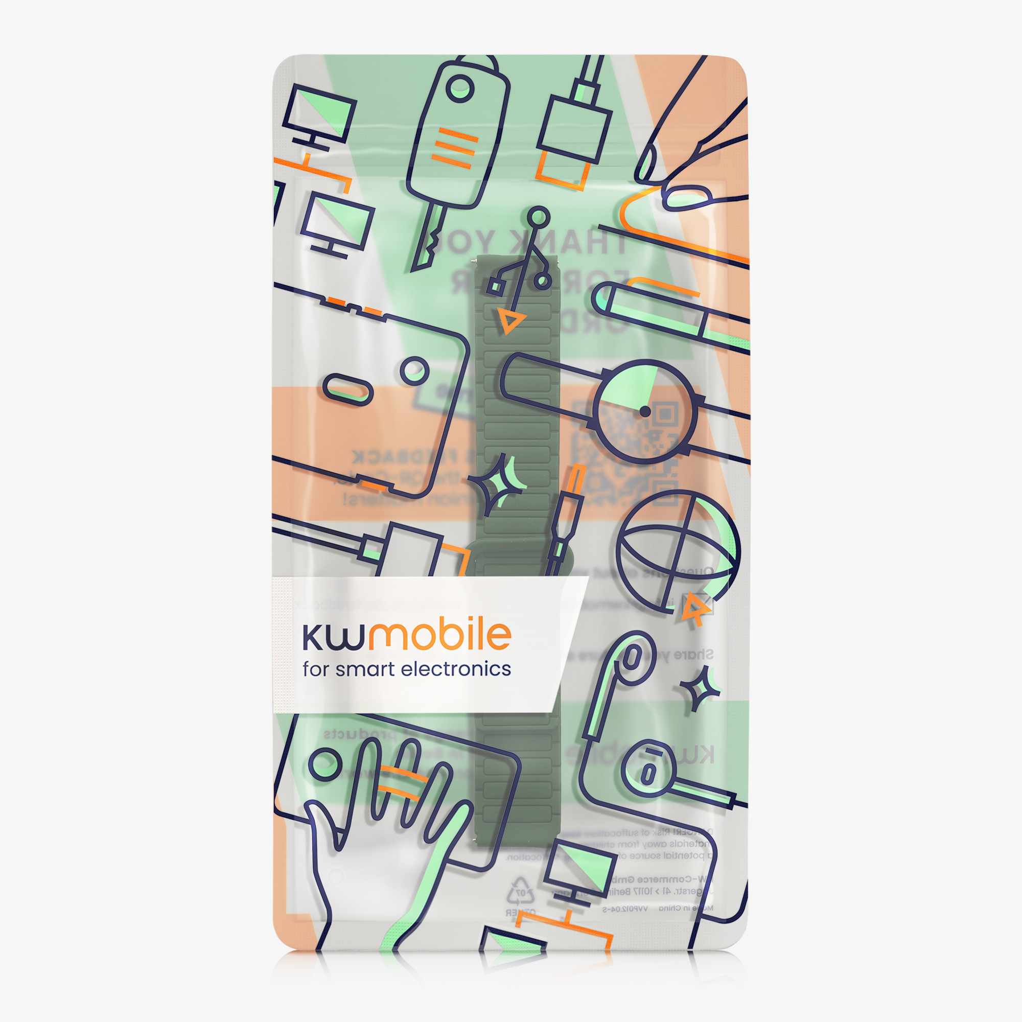 Řemínek na hodinky kwmobile silikonový pro CMF Watch Pro 2 / Watch Pro 1, tmavě zelená