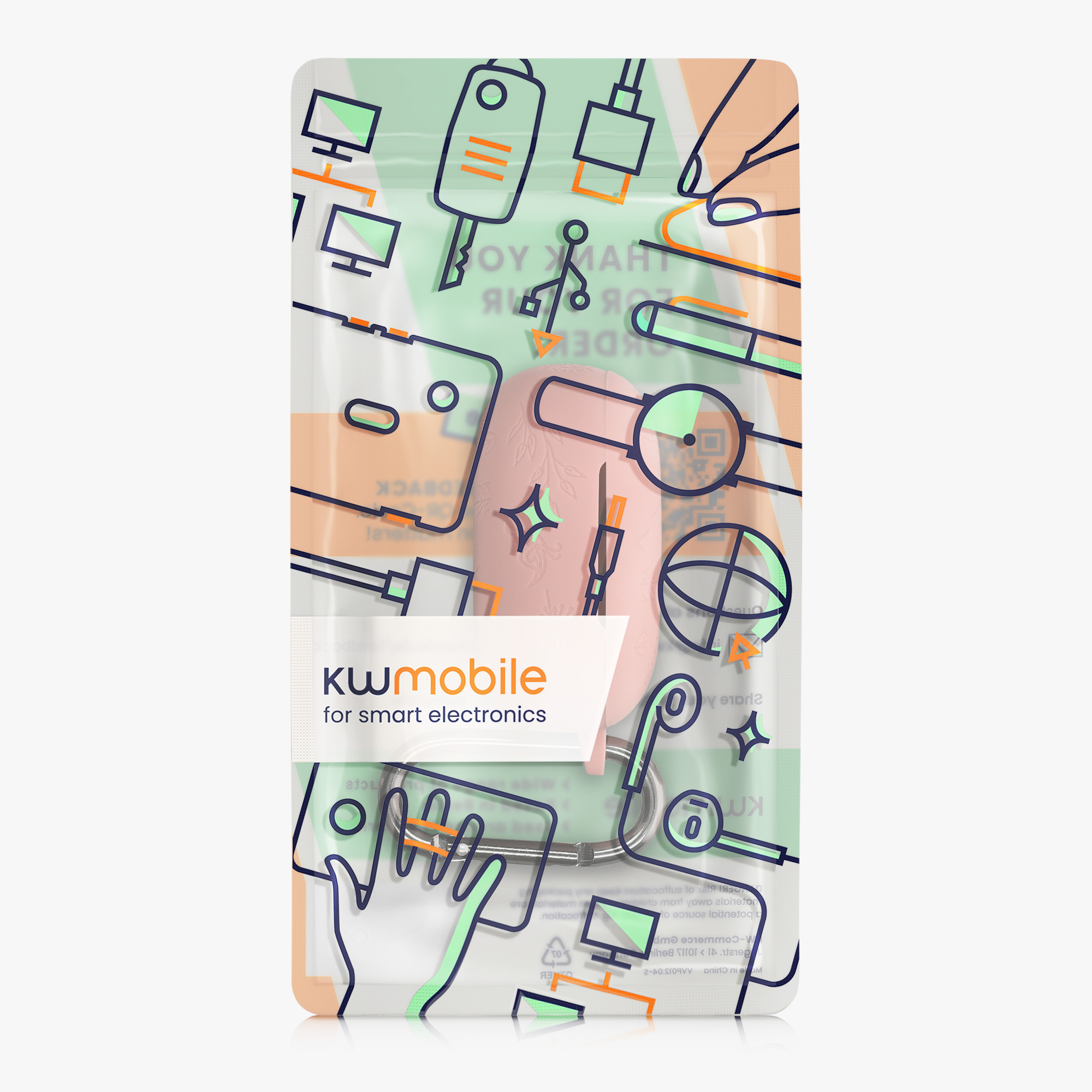 Pouzdro kwmobile pro Anker Soundcore Liberty 5 Case, Cover Embossed Pattern