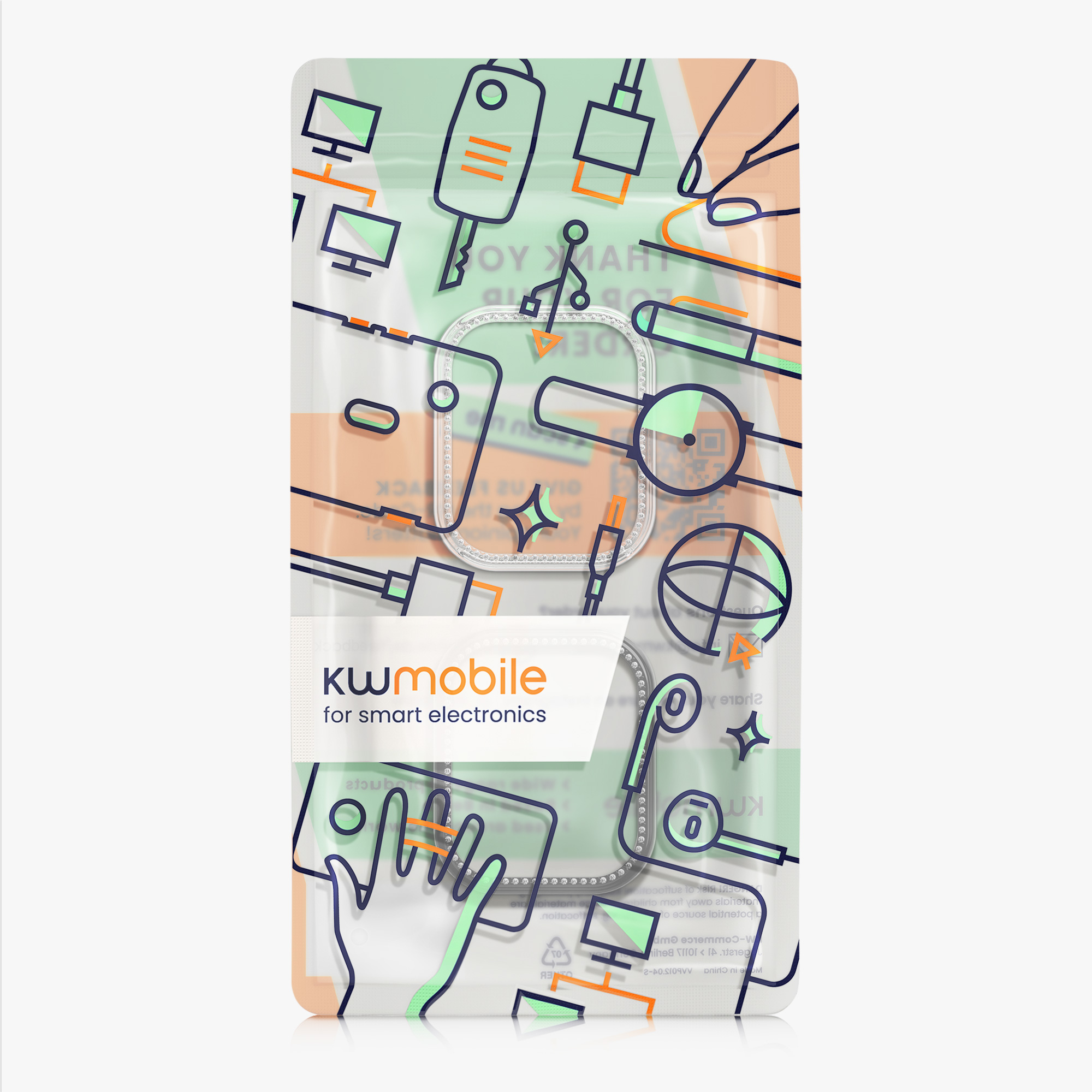 kwmobile ochranný rámeček na chytré hodinky Redmi Watch 5 Lite - transparentní / černá