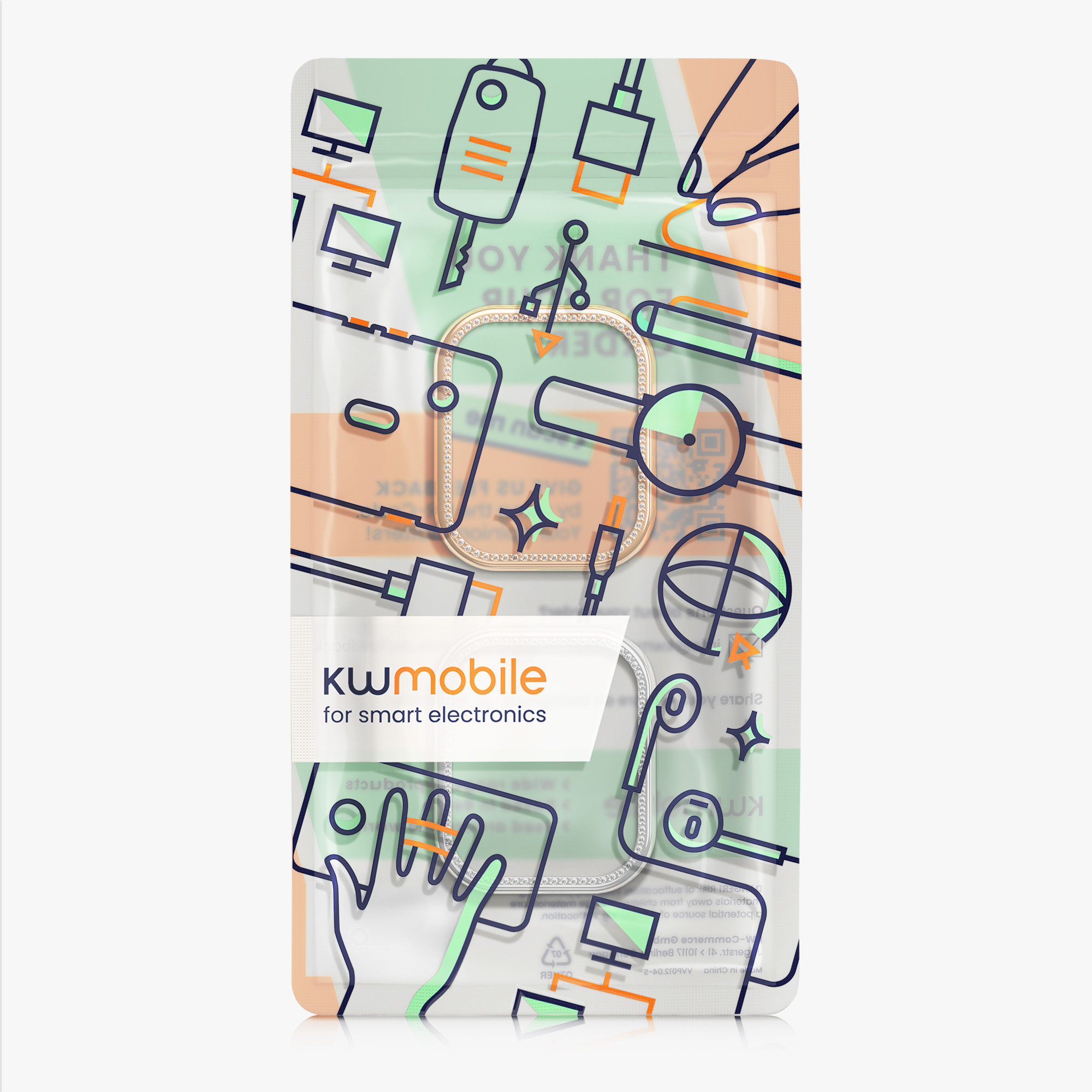 kwmobile ochranný rámeček na chytré hodinky Redmi Watch 5 Lite - stříbrná / růžově zlatá