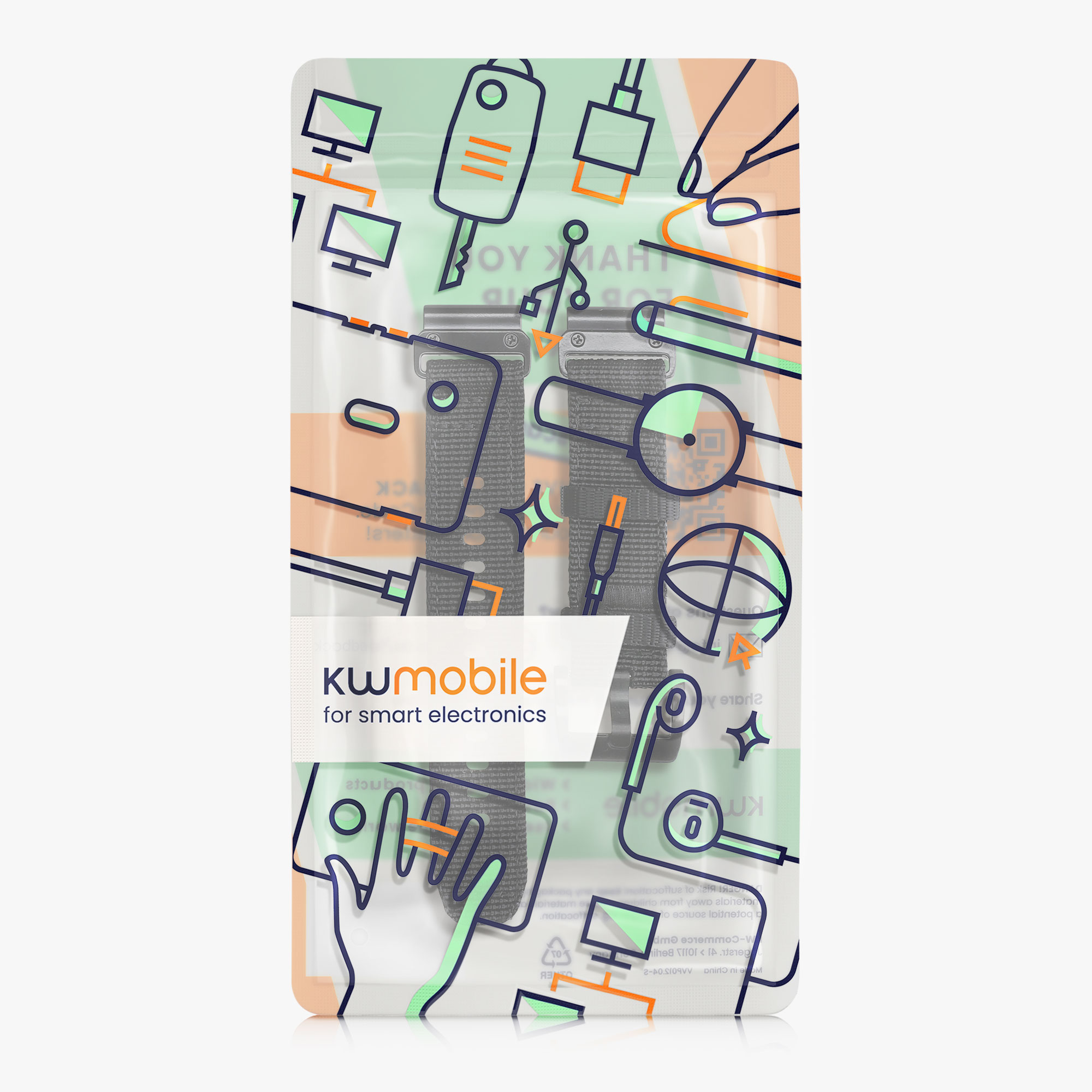 Řemínek Garmin Forerunner 955 / 965 / kwmobile nylon 1 ks černá