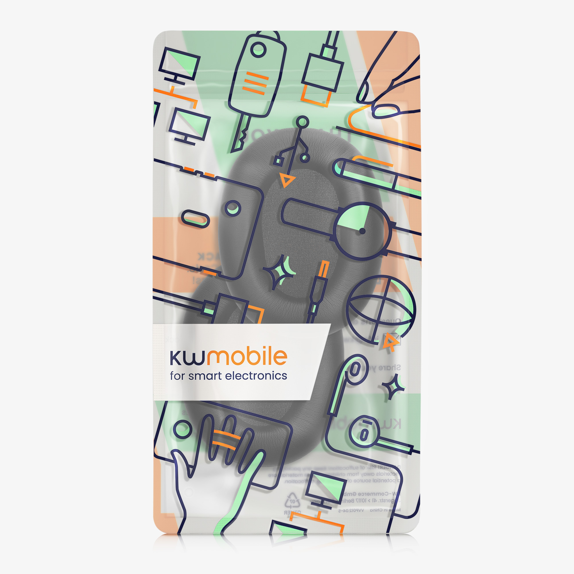 Náhradní náušníky kwmobile pro Sony WH-1000XM6, černá, 2 ks