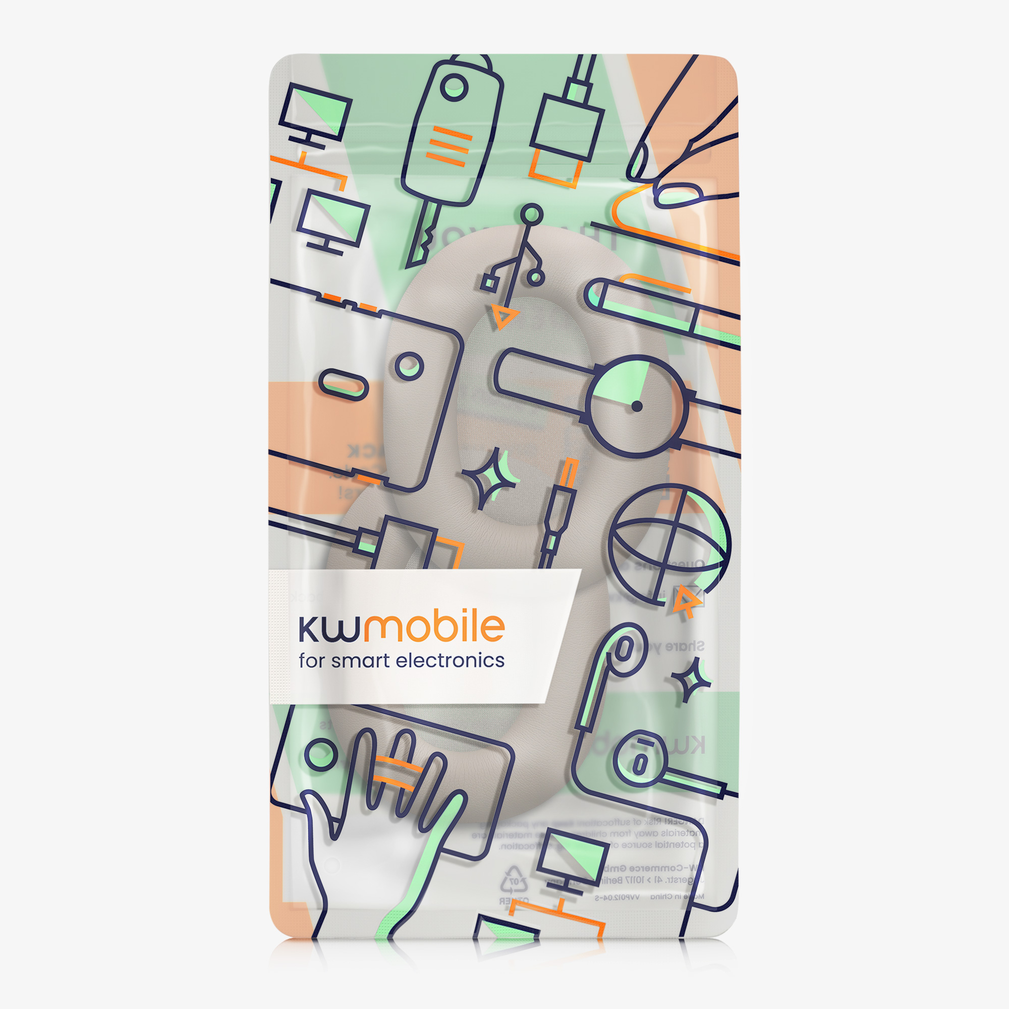 Náhradní náušníky kwmobile pro Sony WH-1000XM6, šedá, 2 ks