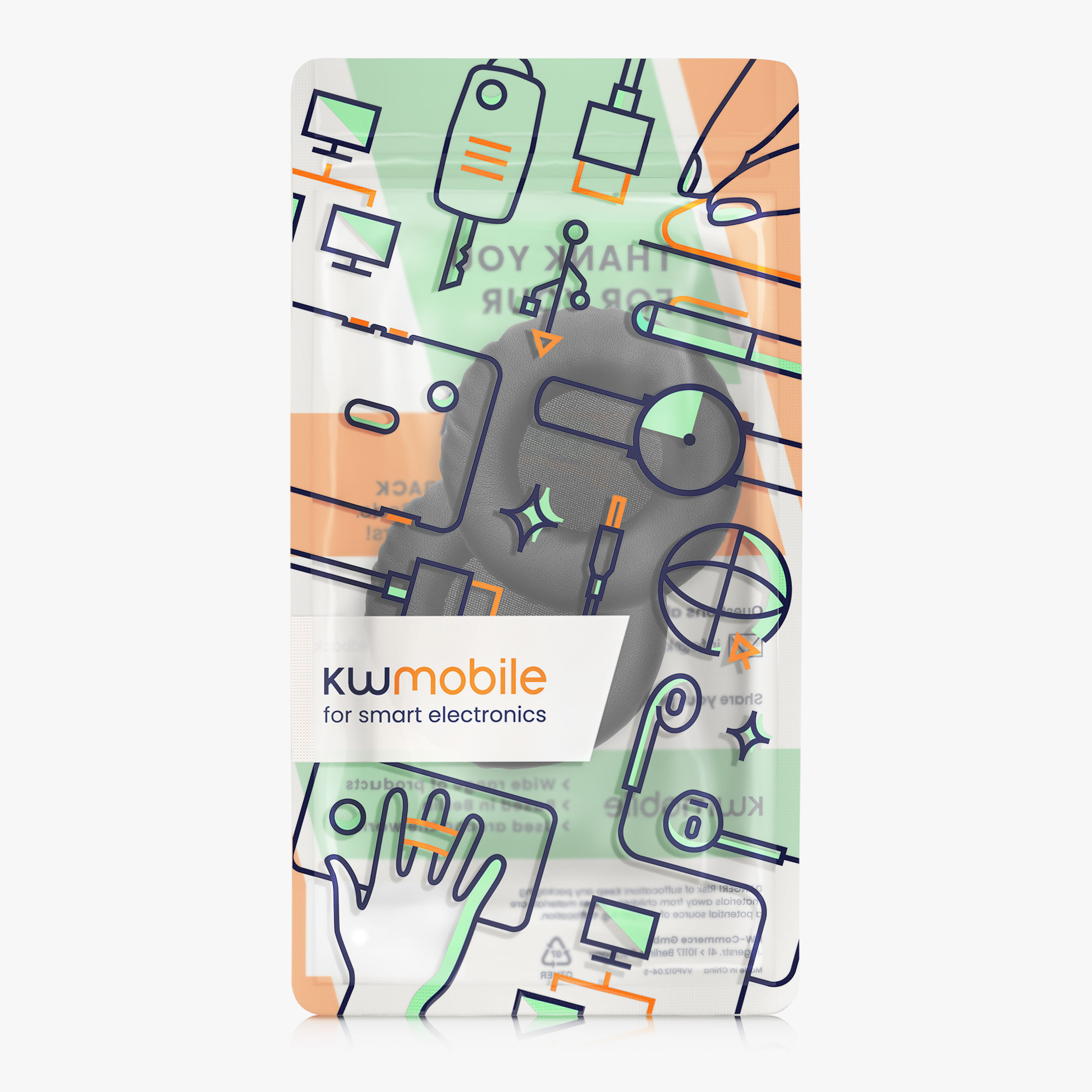 Náhradní náušníky sluchátka kwmobile 2 ks černý