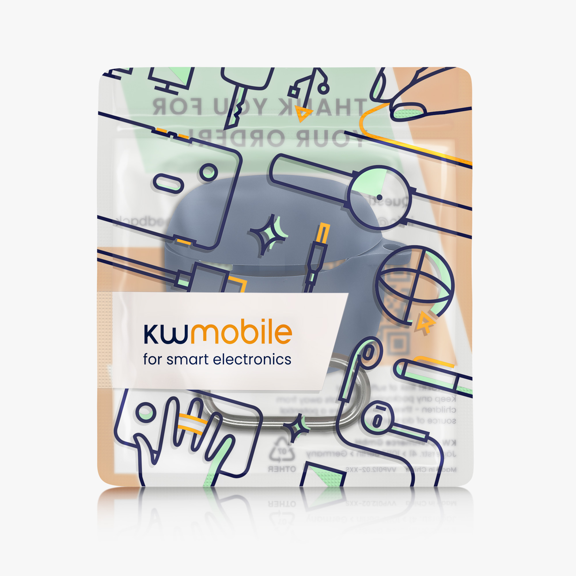 Pouzdro na sluchátka kwmobile pro JBL Tune Flex 2 - tmavě modrá