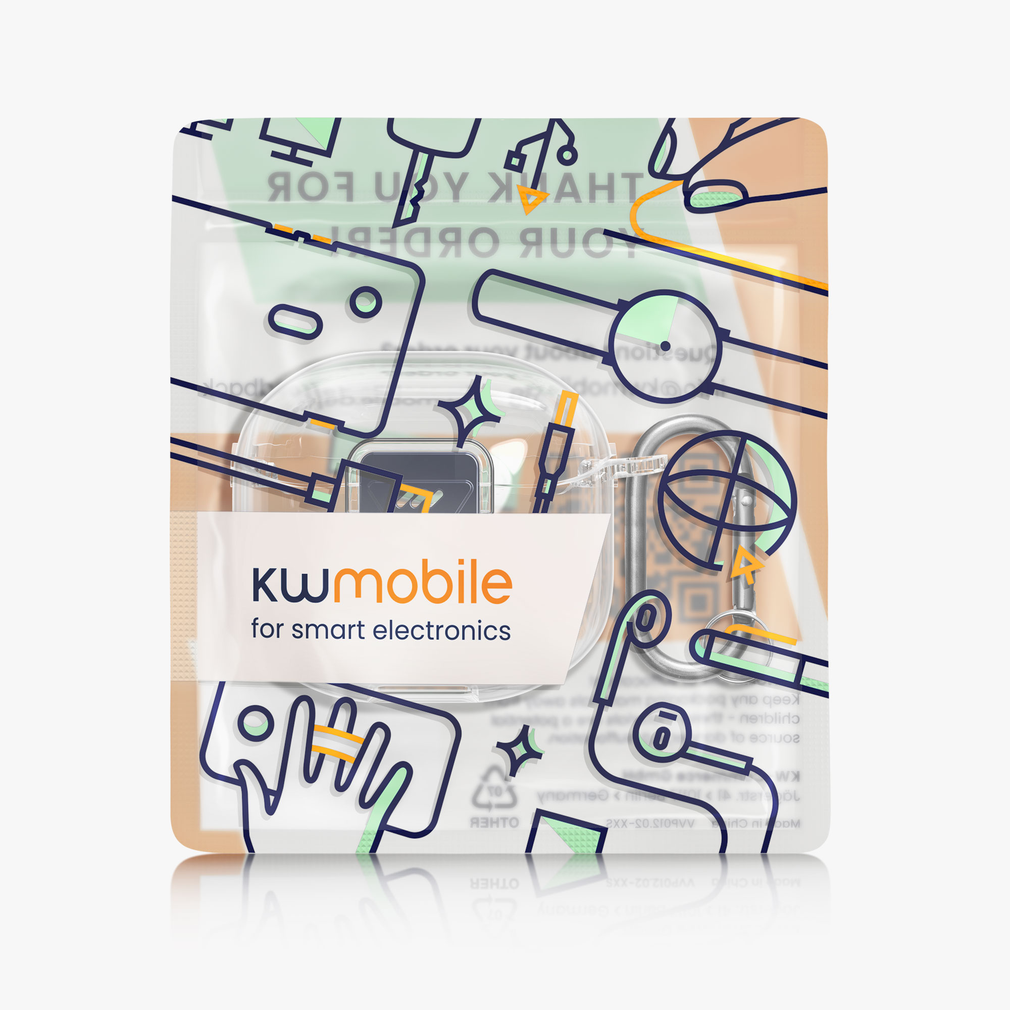 Pouzdro na sluchátka kwmobile pro JBL Tune Flex 2 - transparentní