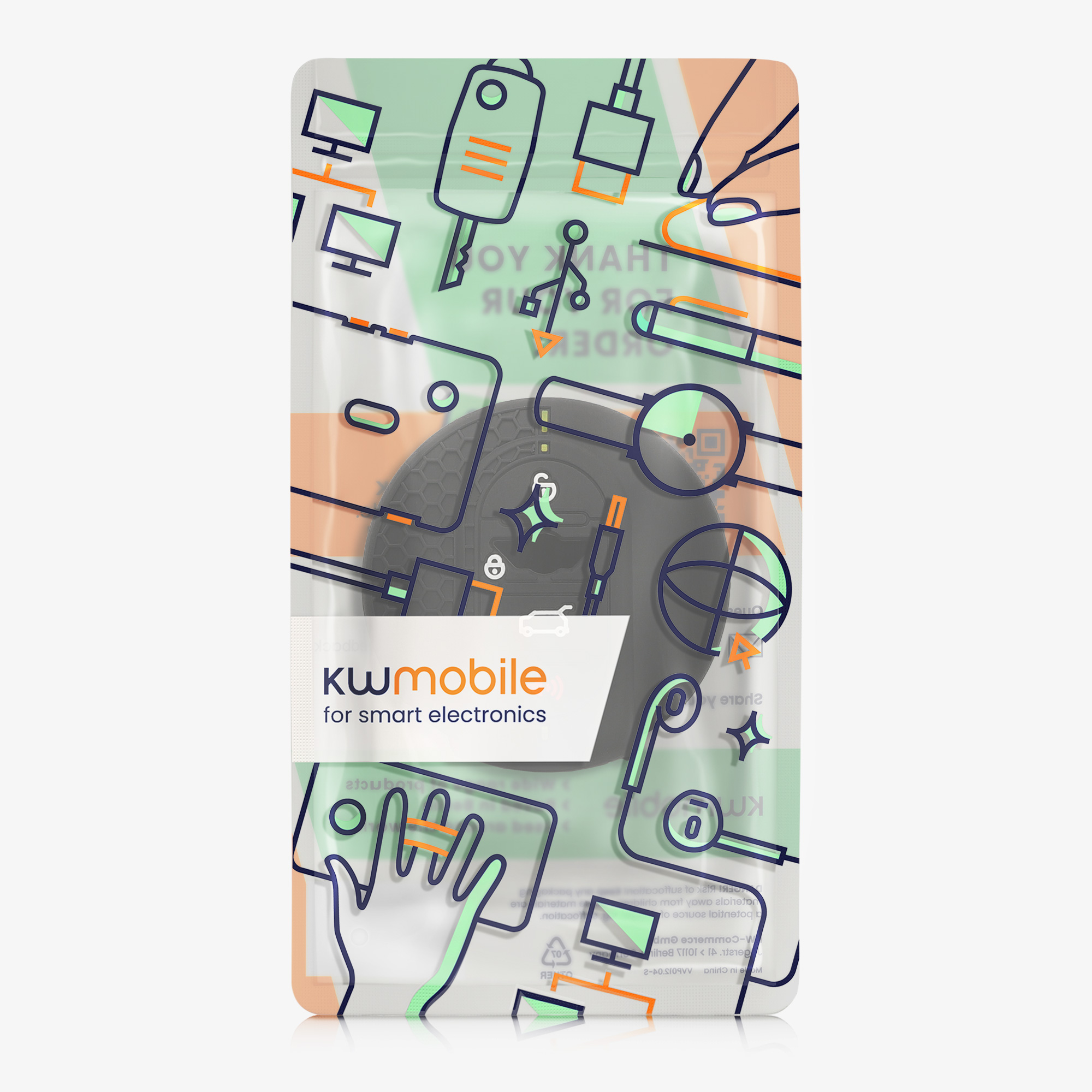 Pouzdro na autoklíč kwmobile pro Mini 3 Button - Černá / žlutá