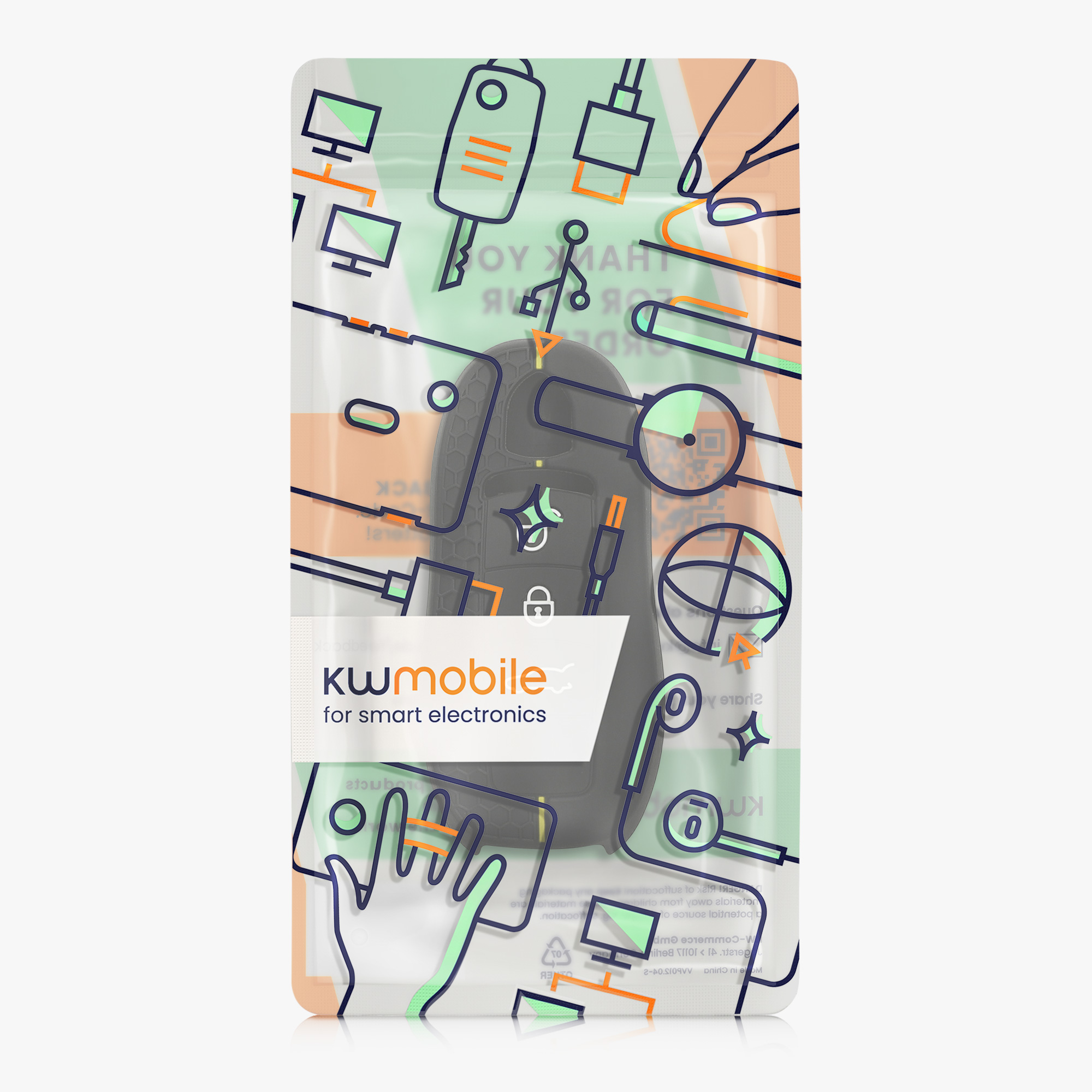 Pouzdro klíč auto Porsche žlutá kwmobile