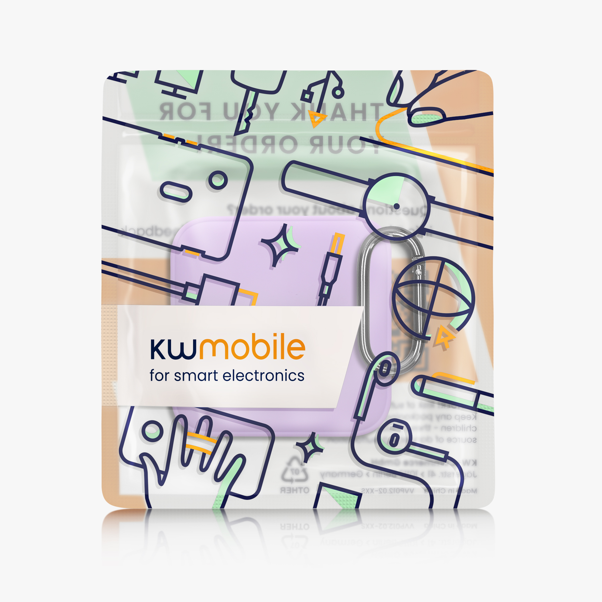 Pouzdro na sluchátka kwmobile pro Timekettle W4 Pro - levandulová