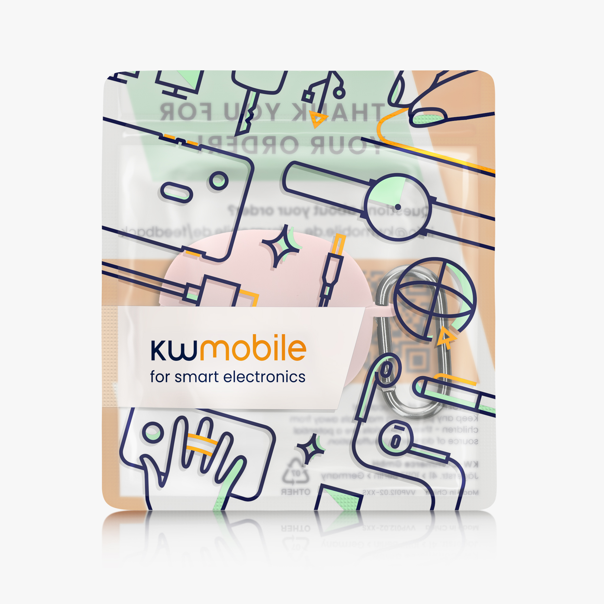 Pouzdro na sluchátka kwmobile pro Shokz OpenDots ONE, pudrově růžová